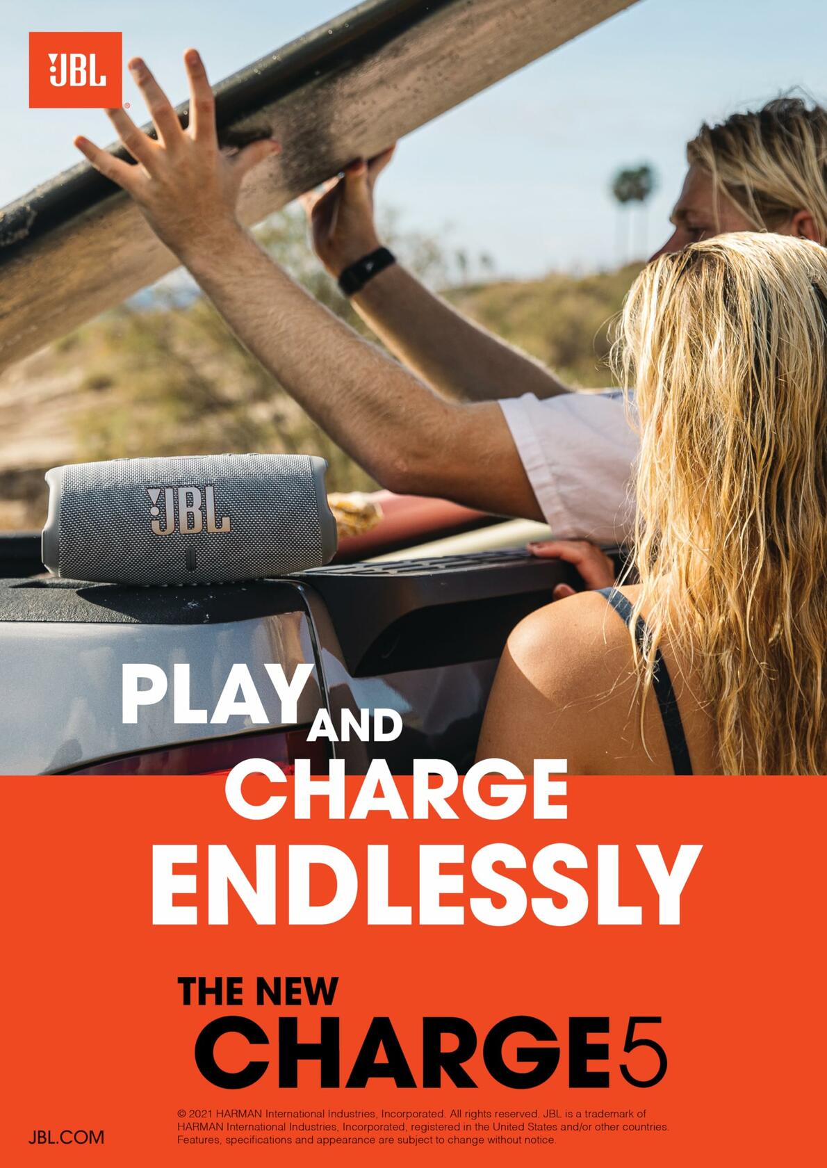 JBL Charge 5 - Portable Waterproof Speaker with Powerbank - Teal