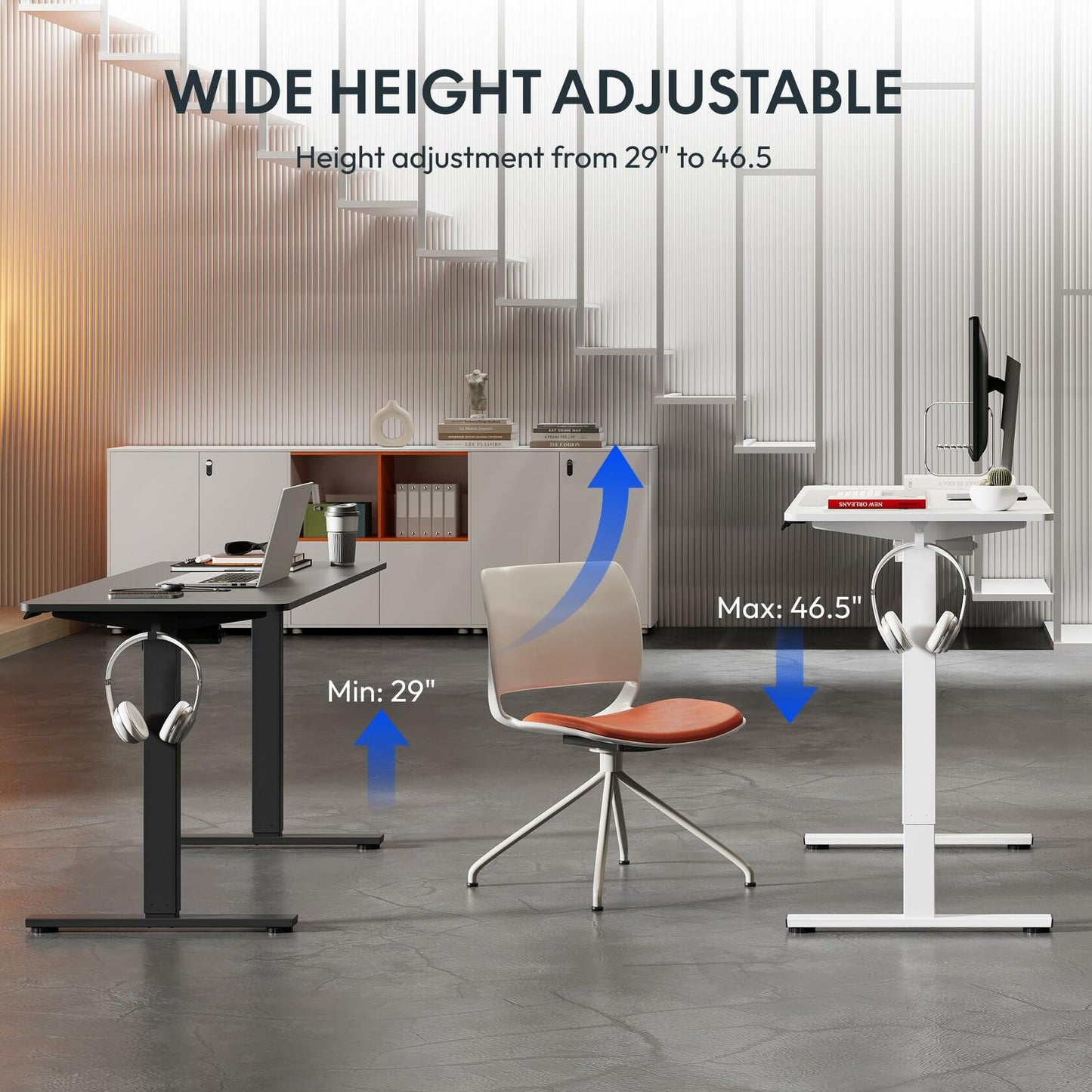 FLEXISPOT Standing Desk Adjustable Height with Whole Piece Desk Board 43 x 24