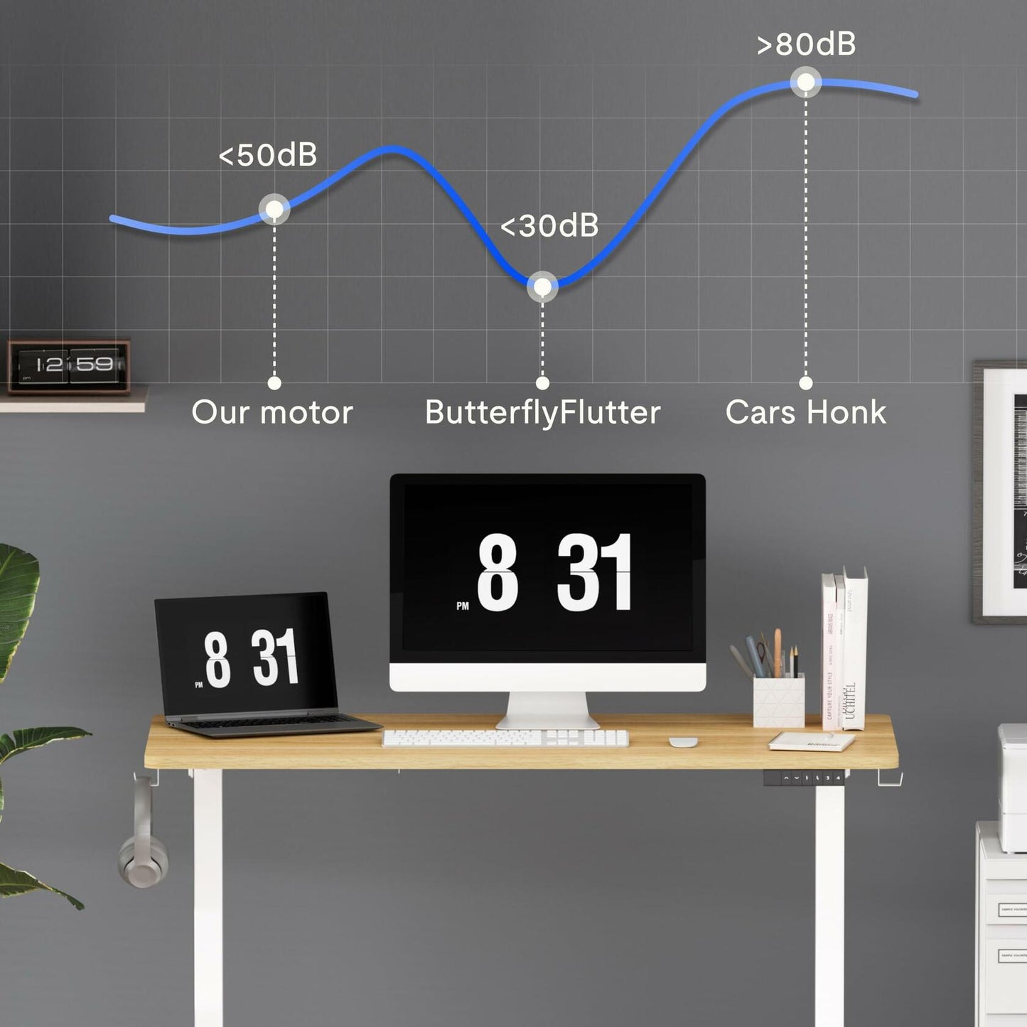 FLEXISPOT Standing Desk Adjustable Height with Whole Piece Desk Board 43 x 24