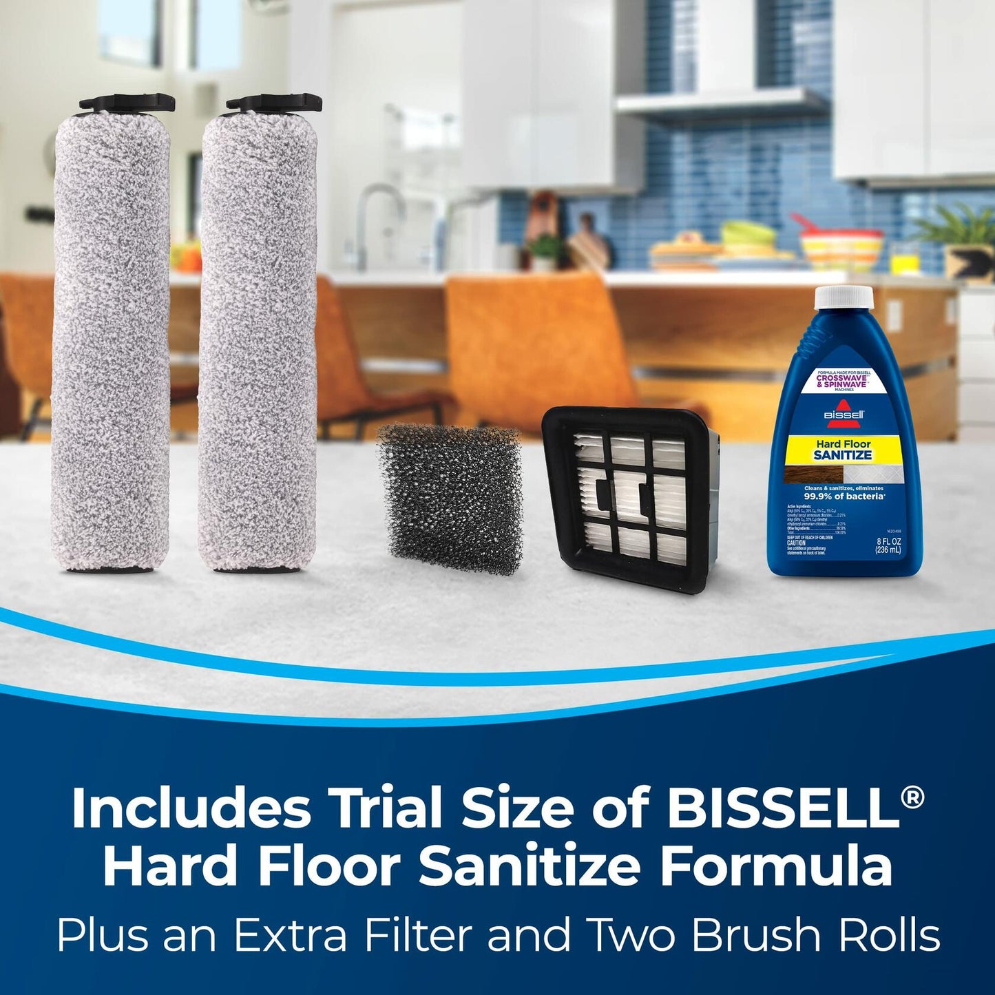 Bissell 3548, Cordless Multi-Surface Wet/Dry Vacuum Cleaner, for Hard Floors, 0 Hose, Gray
