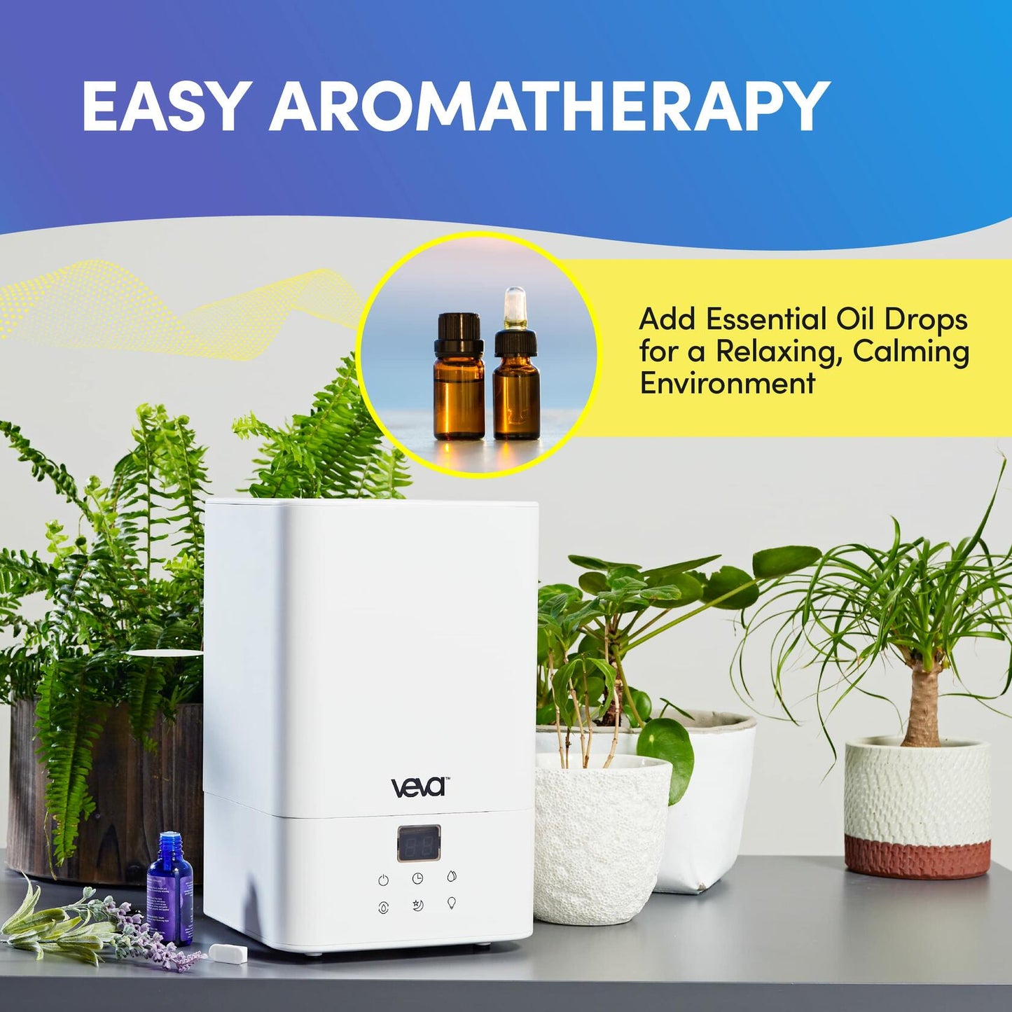VEVA Humidifiers for Bedroom Large Room 4.5L, Cool Mist Water Vaporizer
