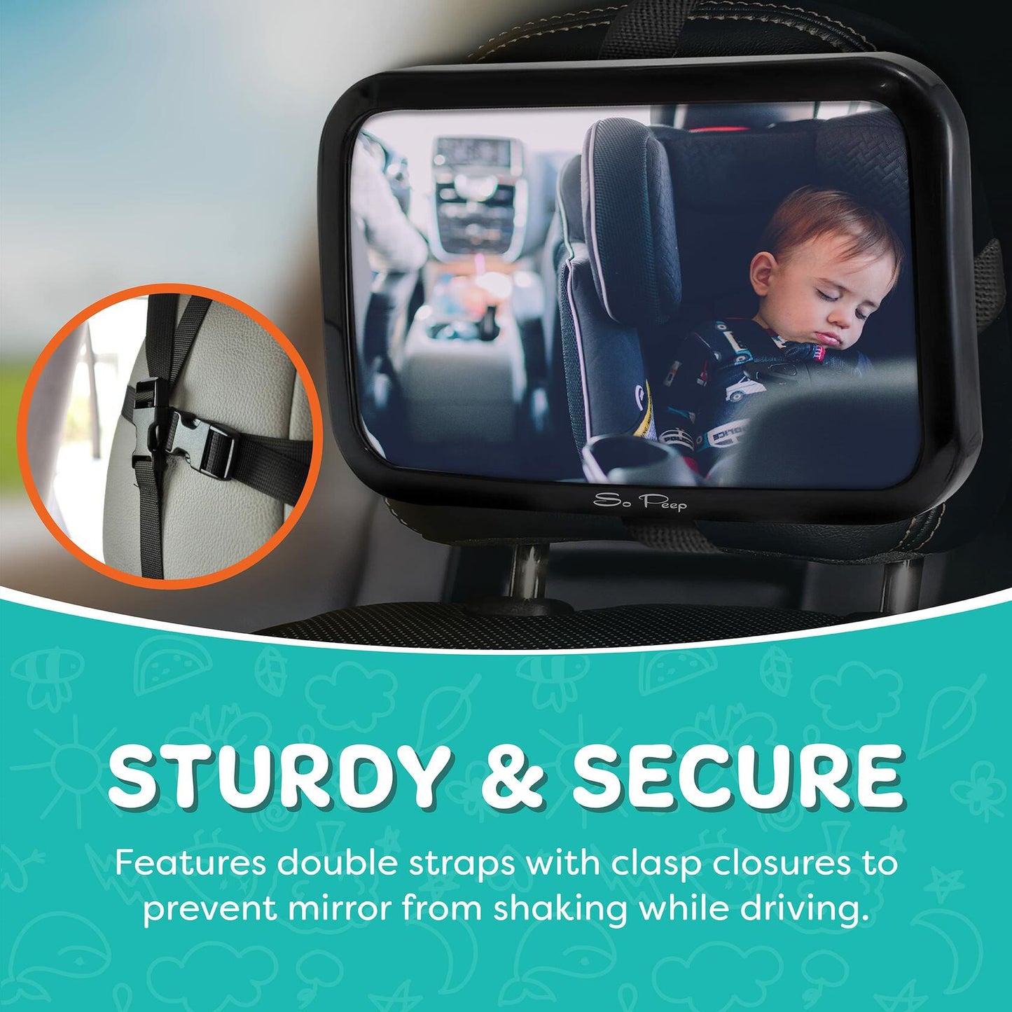 Baby Backseat Mirror for Car - View Infant in Rear Facing Car Seat - 100% NEW