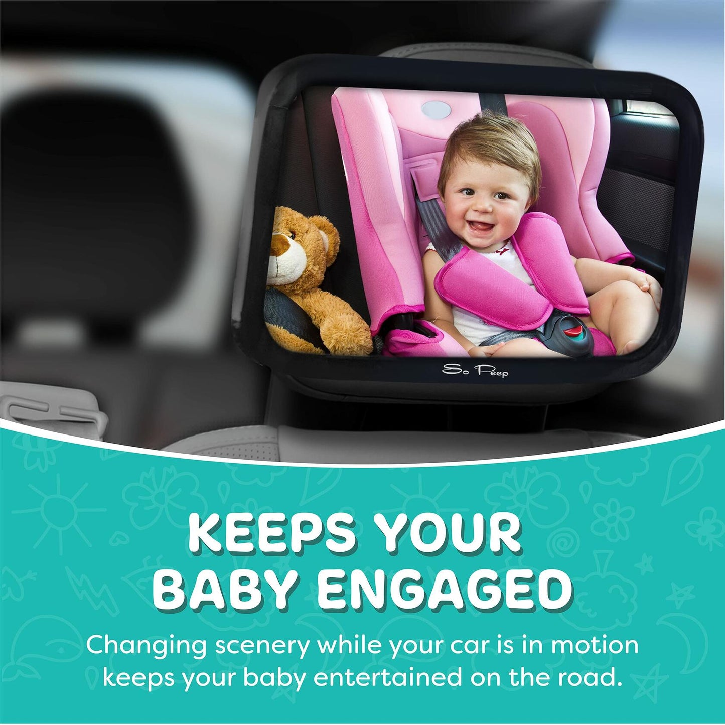 Baby Backseat Mirror for Car - View Infant in Rear Facing Car Seat - 100% NEW