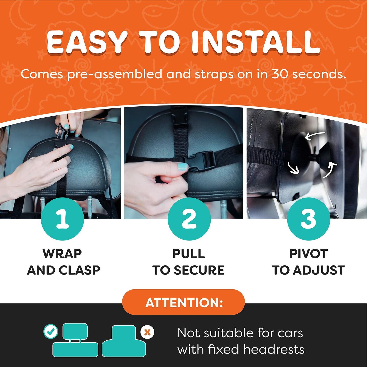 Baby Backseat Mirror for Car - View Infant in Rear Facing Car Seat - 100% NEW