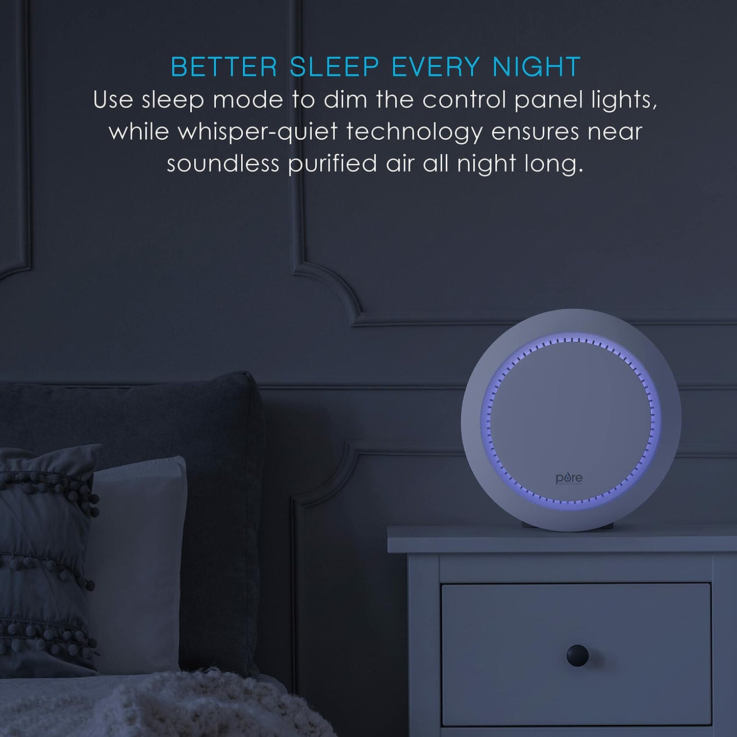 Pure Enrichment PureZone Halo Medium Room Air Purifier with 2 Stage Filtration - Graphite