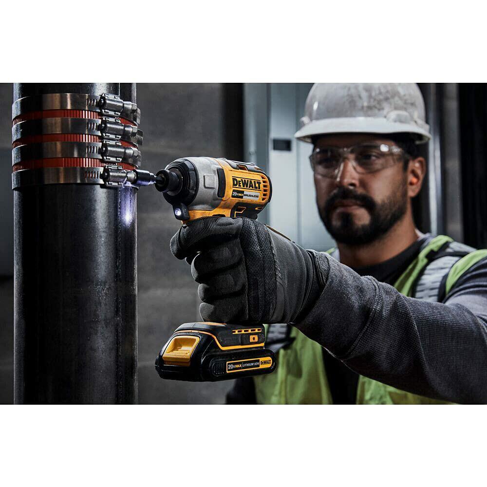 DeWalt 20V MAX Brushless Cordless Impact Driver Kit with Charger & Kit Bag