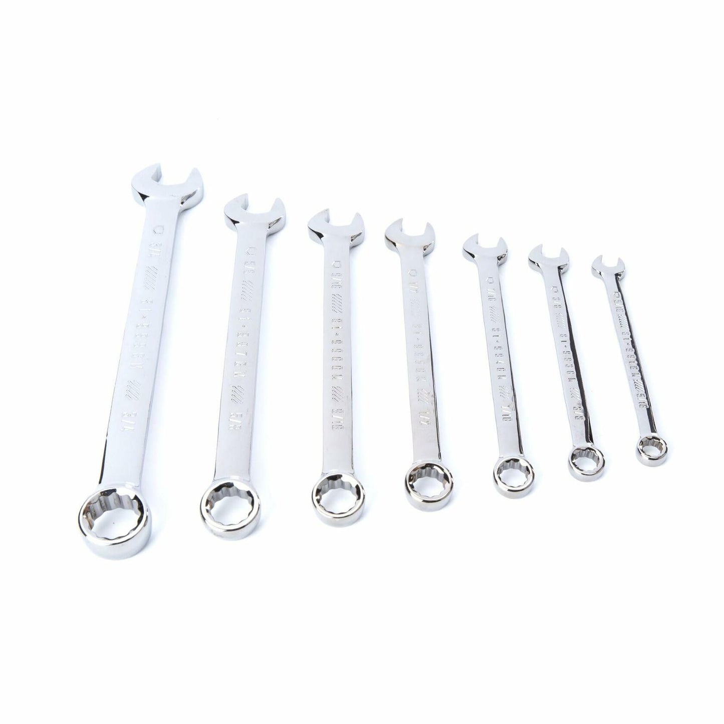 CRAFTSMAN,12-Point Standard SAE Gunmetal Chrome Combination Wrench 7 Piece