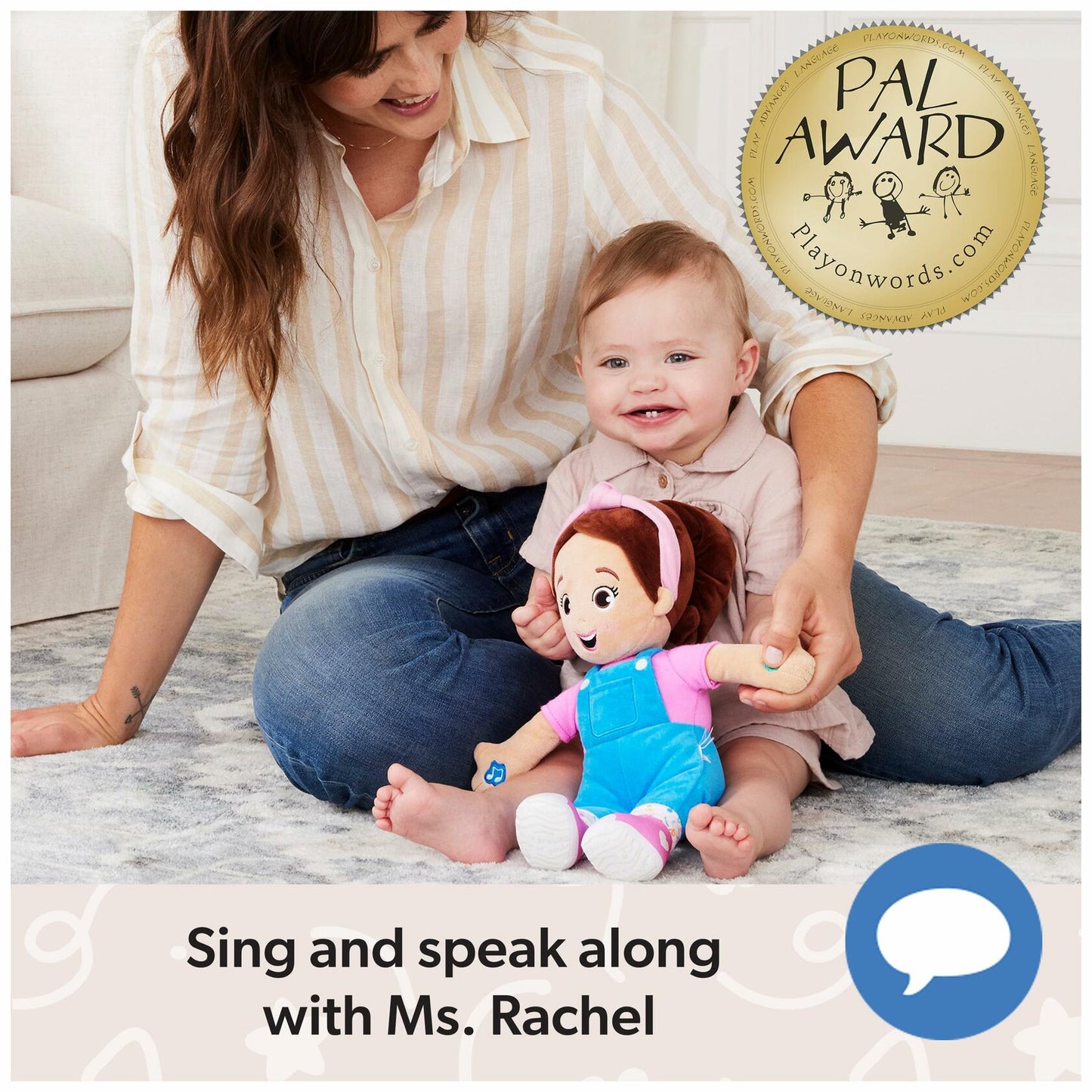 Ms. Rachel Official Speak & Sing 16-Inch Plush Doll for Ages 6 Months to 3+ Years
