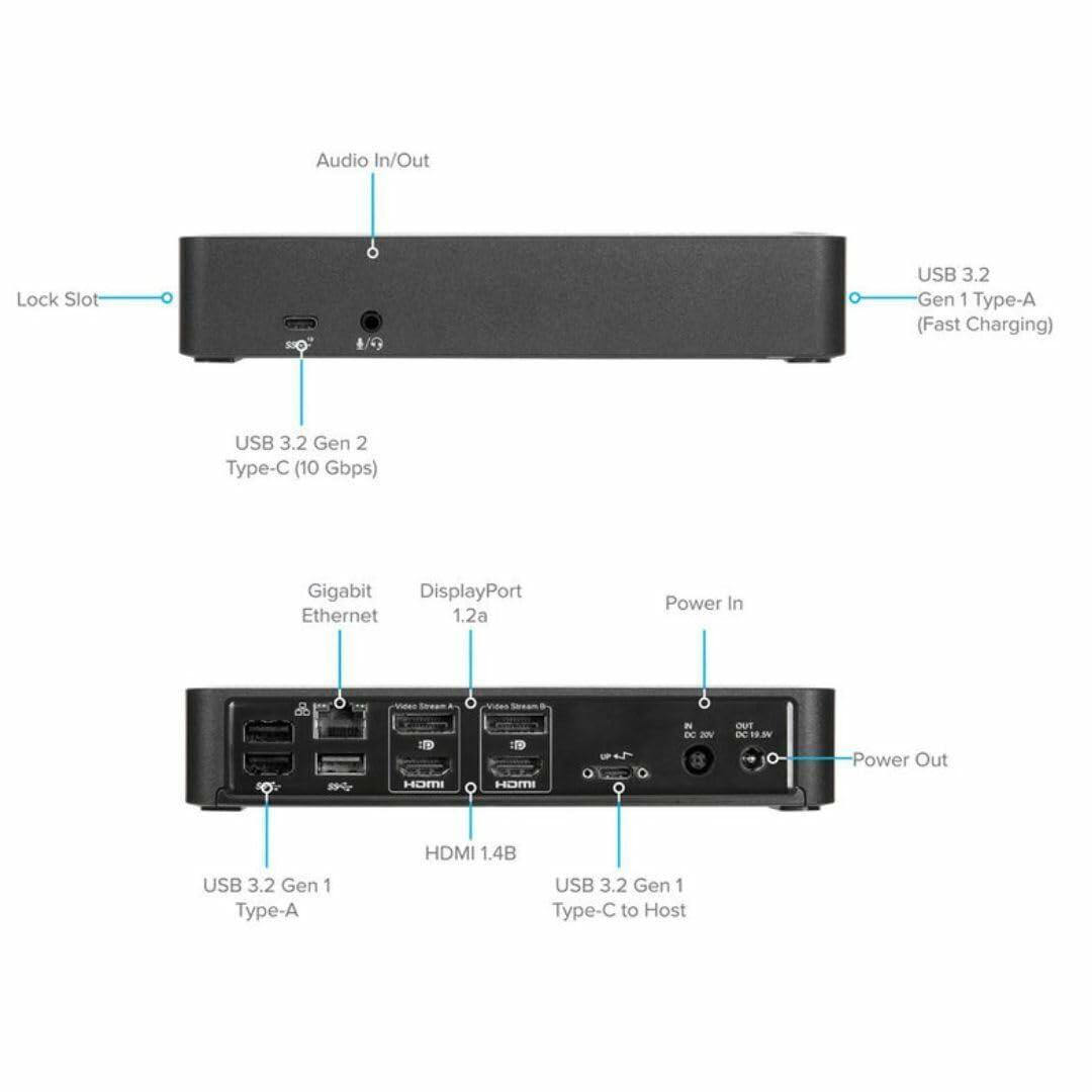 Targus USB-C Dual Monitor 4K HDMI Docking Station with 100W Power Delivery (DOCK182GLZ-40) DOCK182-A1, Black