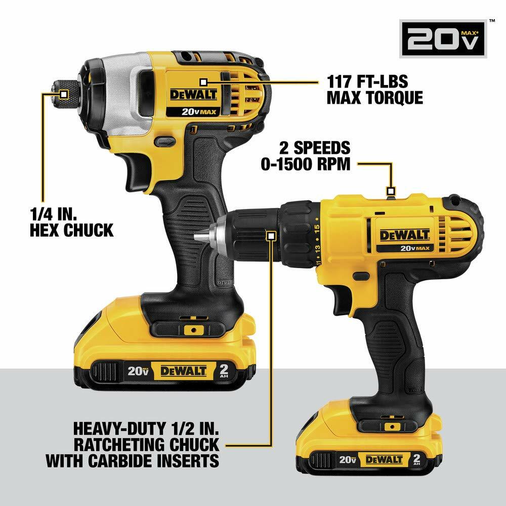 DEWALT 20V MAX Power Tool Combo Kit, 10-Tool Cordless Power Tool Set with 2