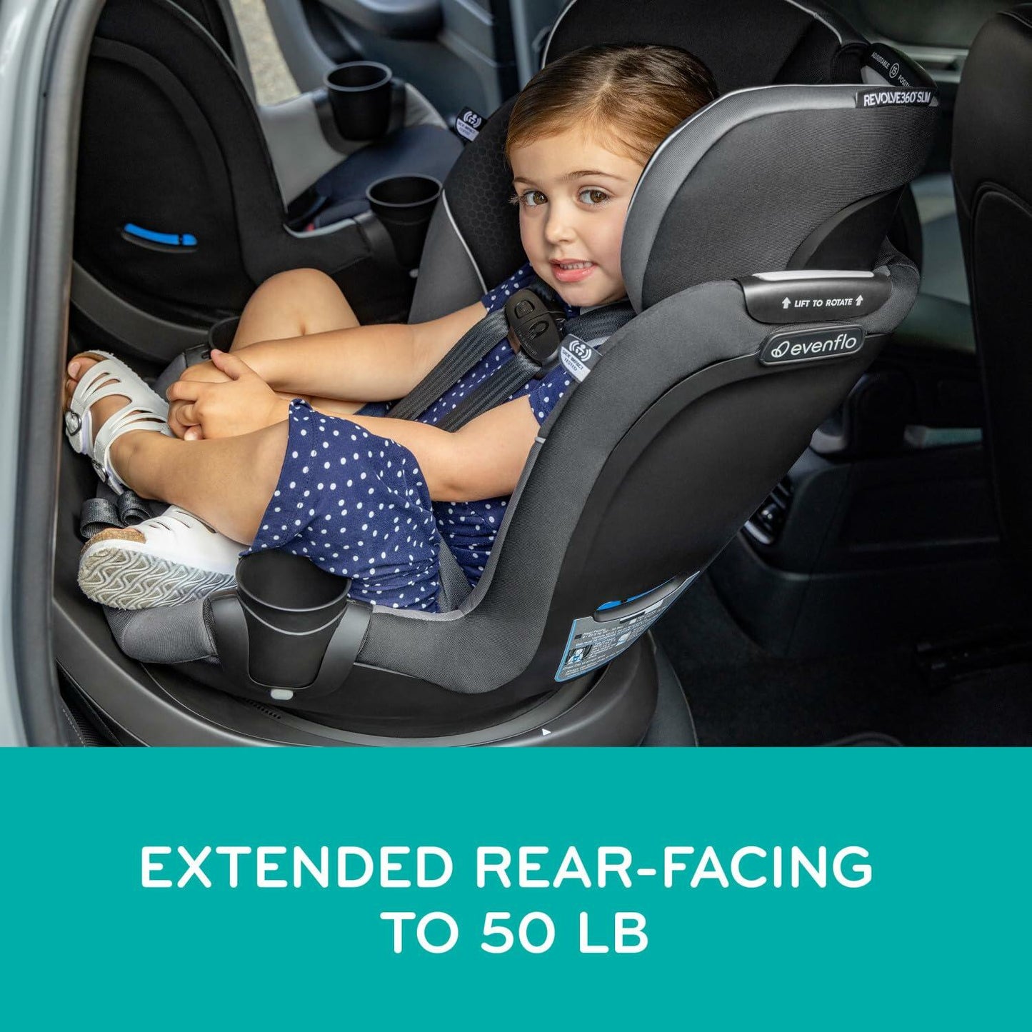 Revolve360 Slim 2-in-1 Rotational Car Seat with Quick Clean Cover (Sutton Purple)