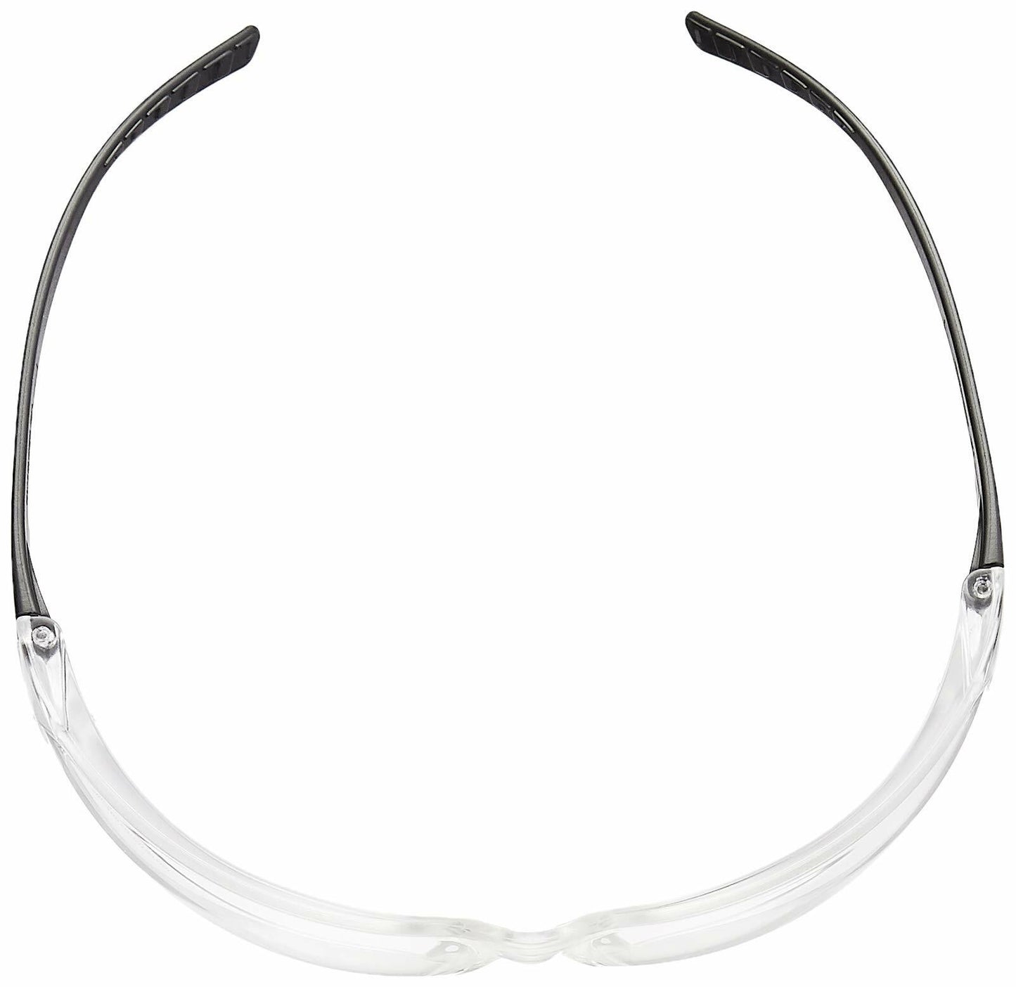 AmazonCommercial Double Lens Safety Glasses (Clear/Black), Anti-scratch, 12-pack
