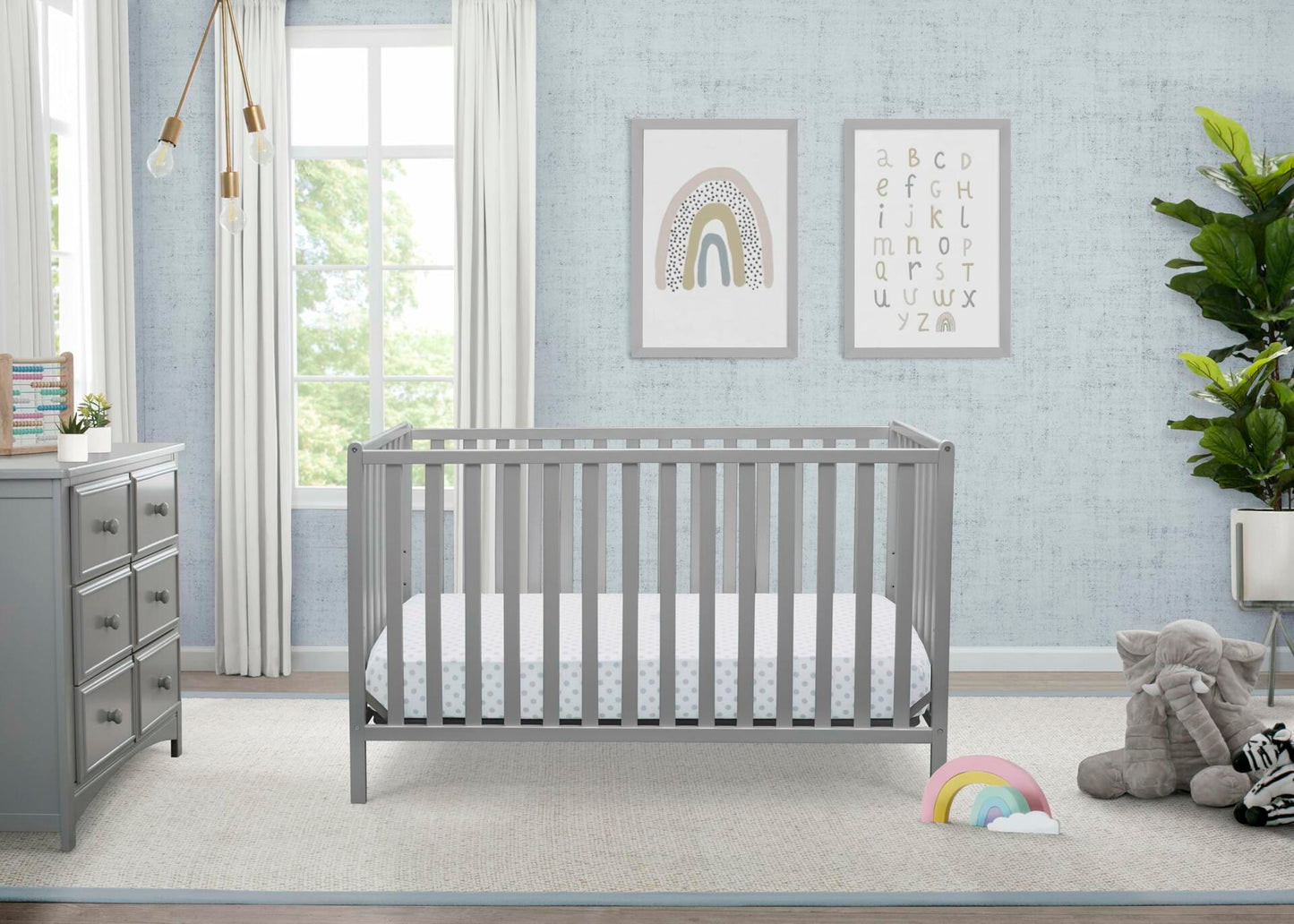Delta Children Heartland 4-in-1 Convertible Crib - Greenguard Gold Certified, Grey 4-in-1 Crib Grey