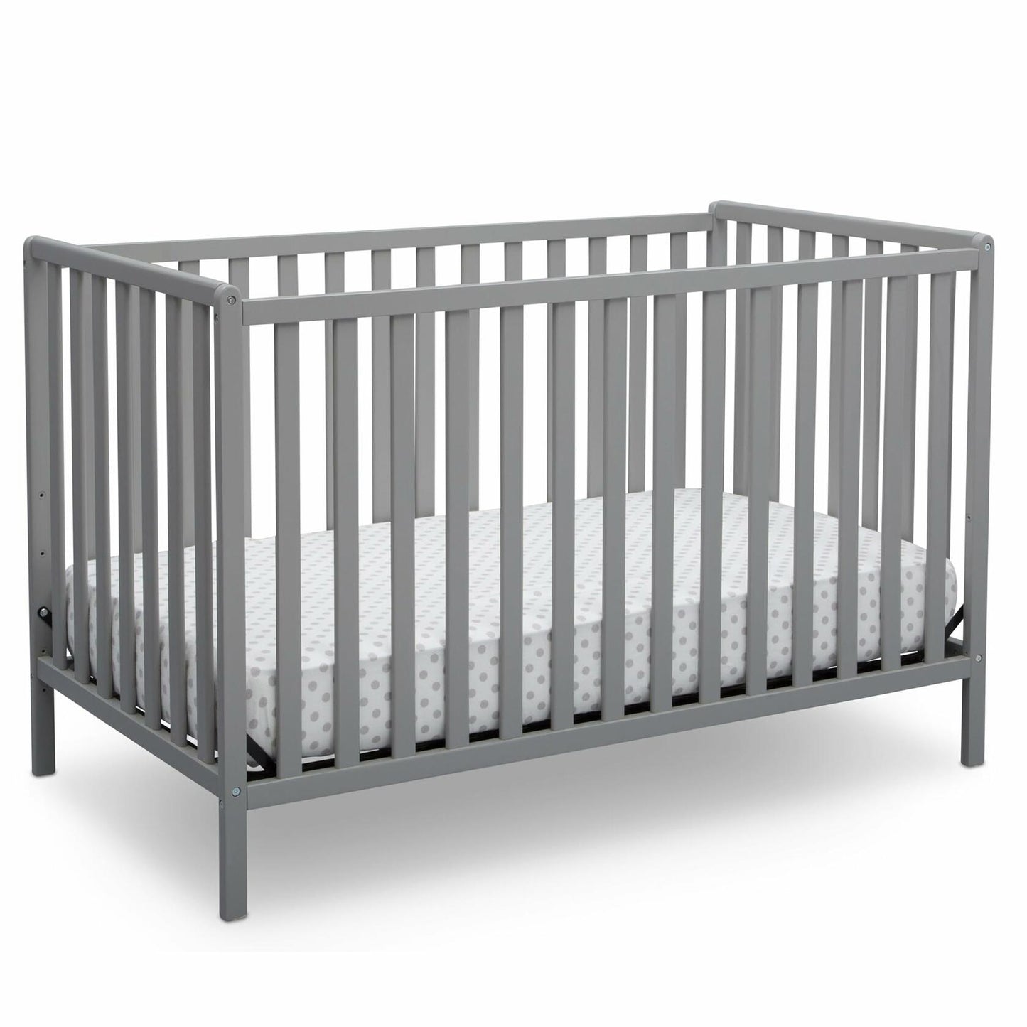 Delta Children Heartland 4-in-1 Convertible Crib - Greenguard Gold Certified, Grey 4-in-1 Crib Grey