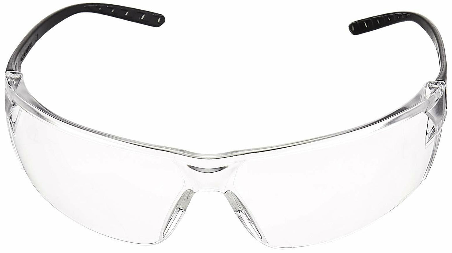 AmazonCommercial Double Lens Safety Glasses (Clear/Black), Anti-scratch, 12-pack