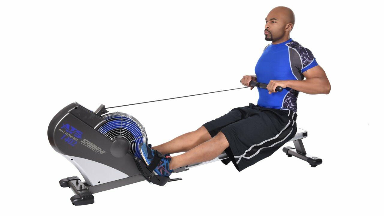 Stamina Products 1402 ATS Multi Function Air Resistance Rowing Machine, 250 lb. Weight Limit