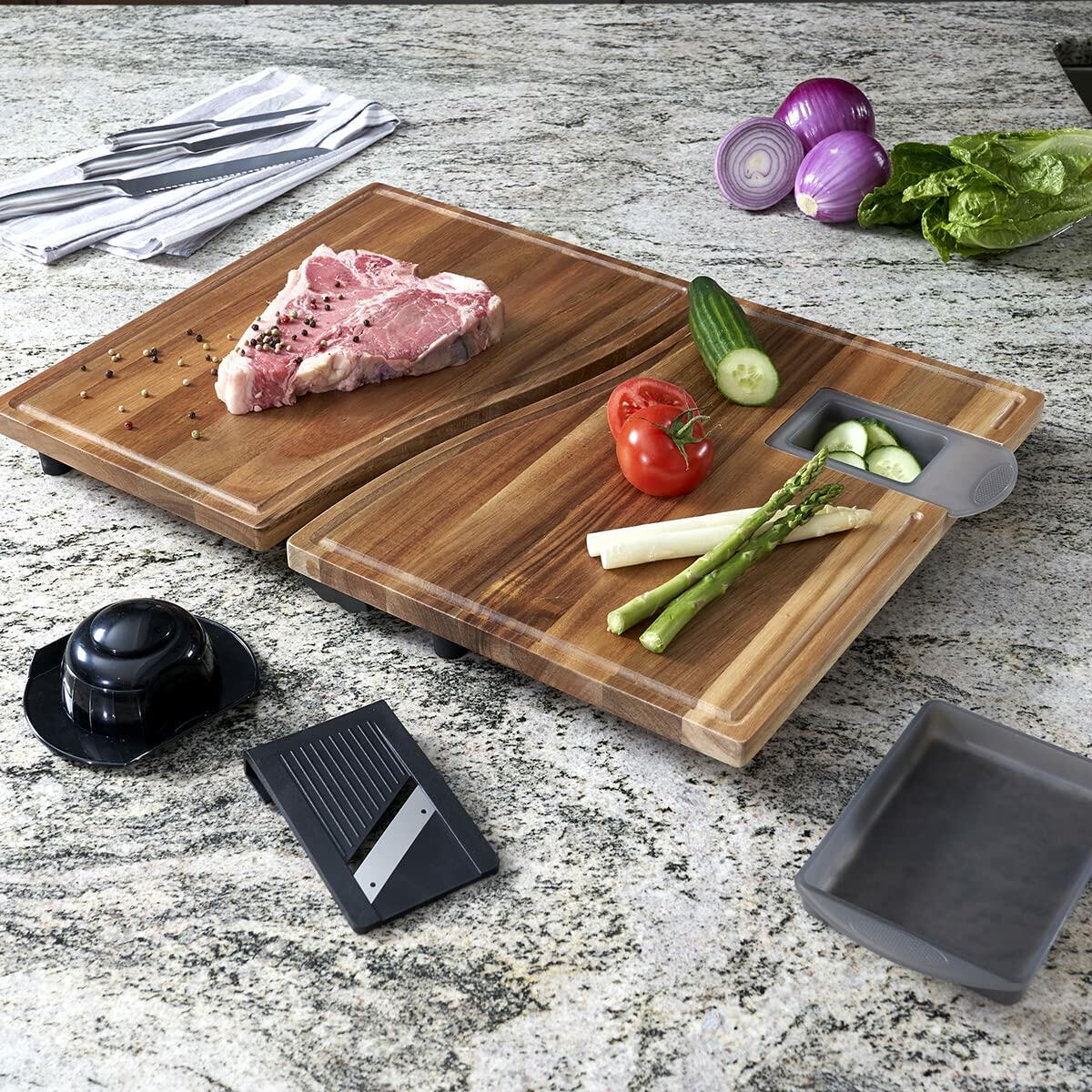 Anchor Hocking 13926L21 SwingBoard Acacia Wood Cutting Board - 6 Piece Set