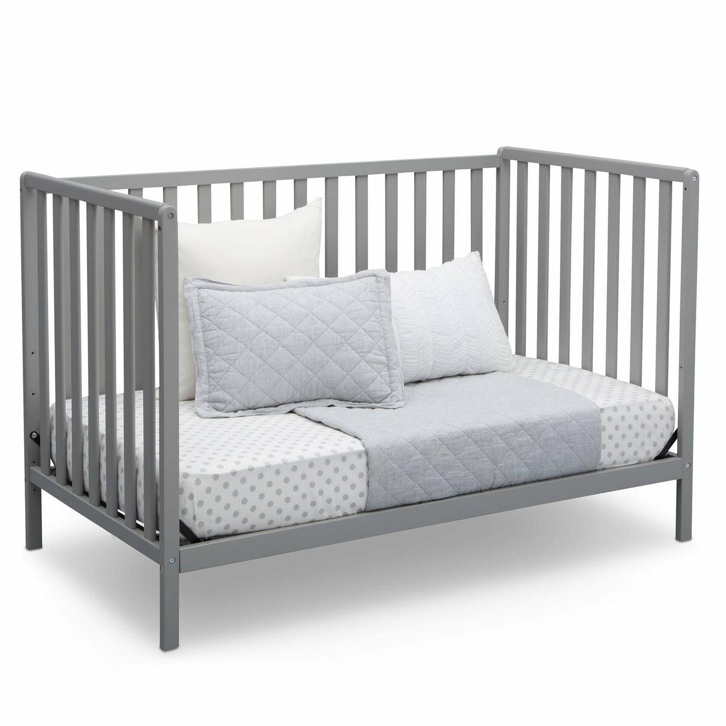 Delta Children Heartland 4-in-1 Convertible Crib - Greenguard Gold Certified, Grey 4-in-1 Crib Grey