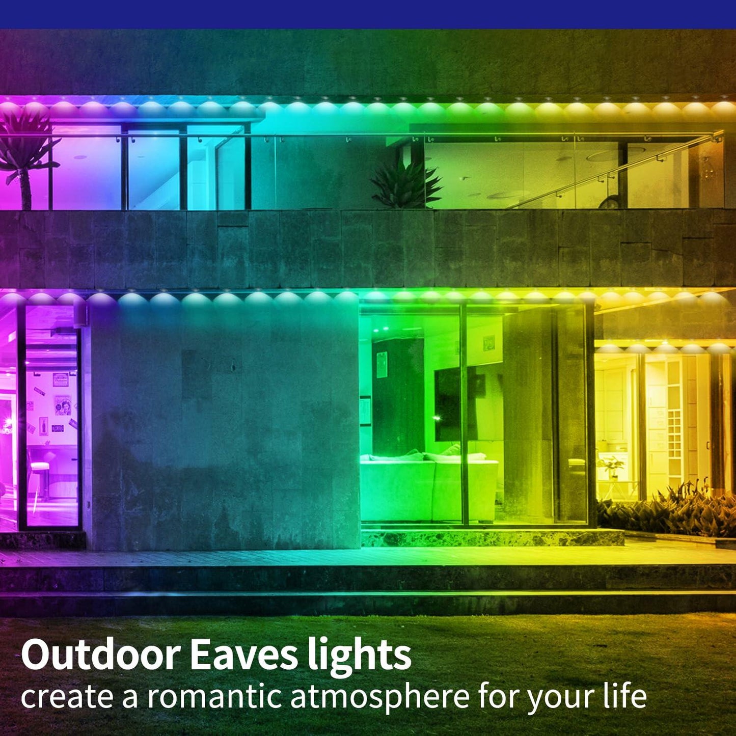Yocrostar Permanent Outdoor Lights,100ft RGB Eave Lights with App Control Remote,IP67 Waterproof LED Lights,Music Sync Outside Lights for Christmas,Halloween,Garden,House Decorations