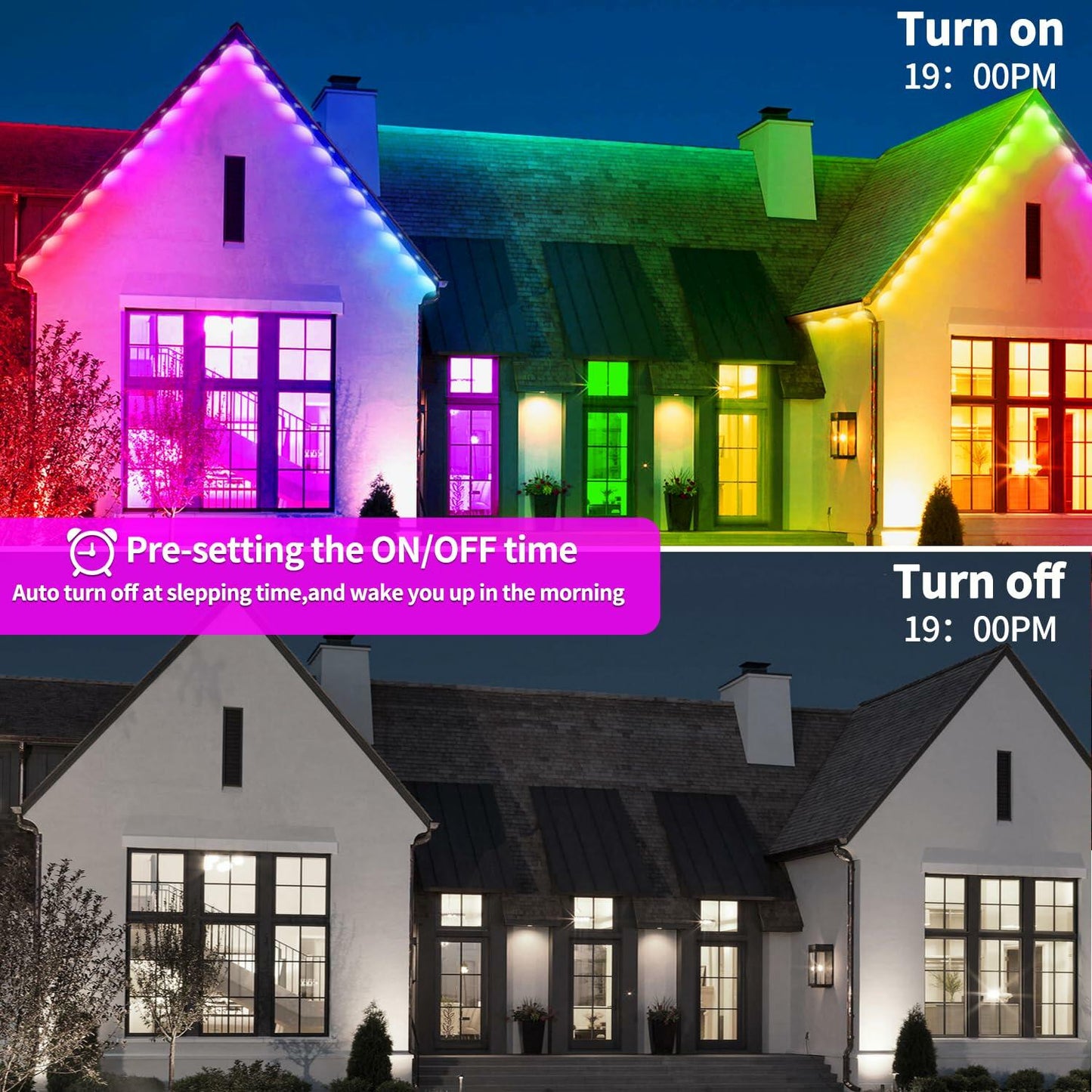 Yocrostar Permanent Outdoor Lights,100ft RGB Eave Lights with App Control Remote,IP67 Waterproof LED Lights,Music Sync Outside Lights for Christmas,Halloween,Garden,House Decorations