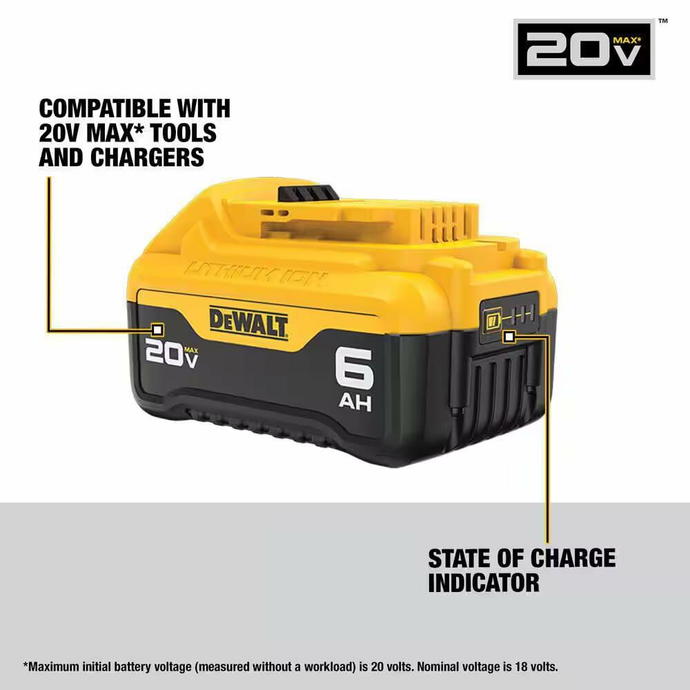 Dewalt 20V MAX Lithium-Ion 6.0Ah and 4.0Ah Battery and Charger Starter Kit