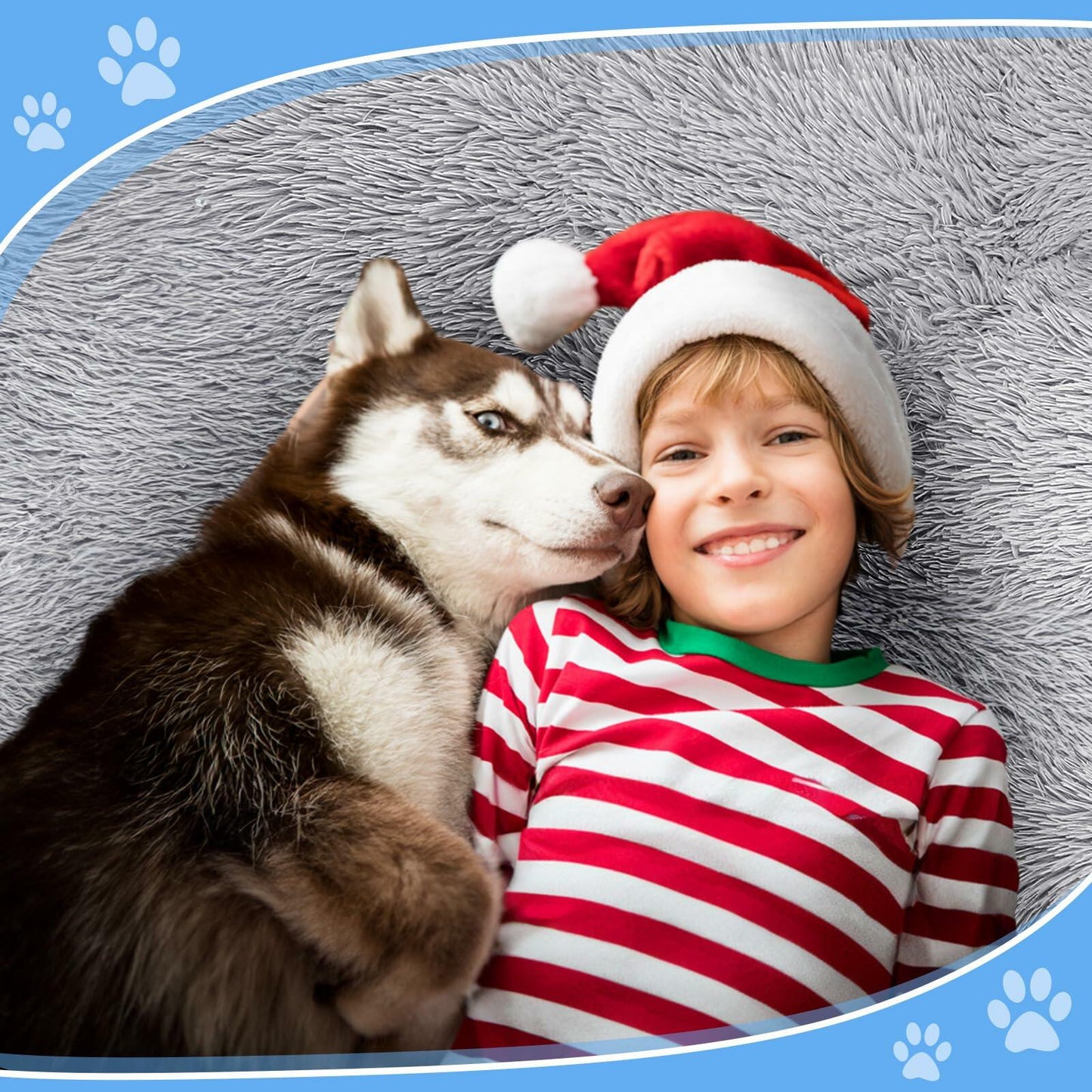 Tranqun 2 Pcs Dog Beds Dog Crate Beds with Machine Washable Anti-slip Thick Puppy Beds Plush Pet Crate Pads Ultra Soft Dog Beds for Large Dog Pet Beds Medium Small Dogs, Gray (43.3’’ x 29.5’’ x 4.7’’)