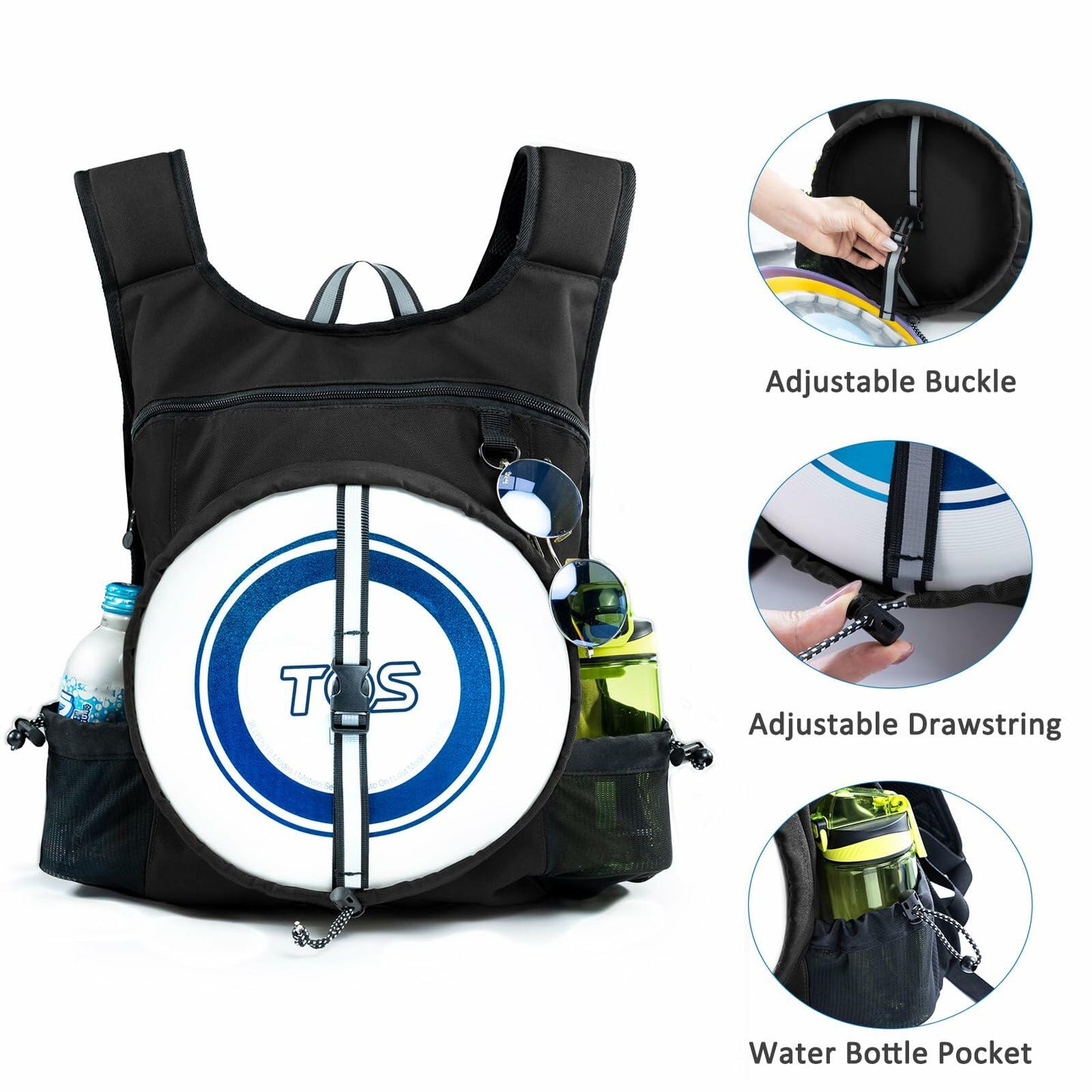 VIGEGARI Gym Backpack with Zipper,Multi-pocket Sports Bags Gym Bags for Men,Disc Golf Bag,Gym Backpack with Water Bottle Mesh Pockets,Backsack with Sturdy Shouler Strap