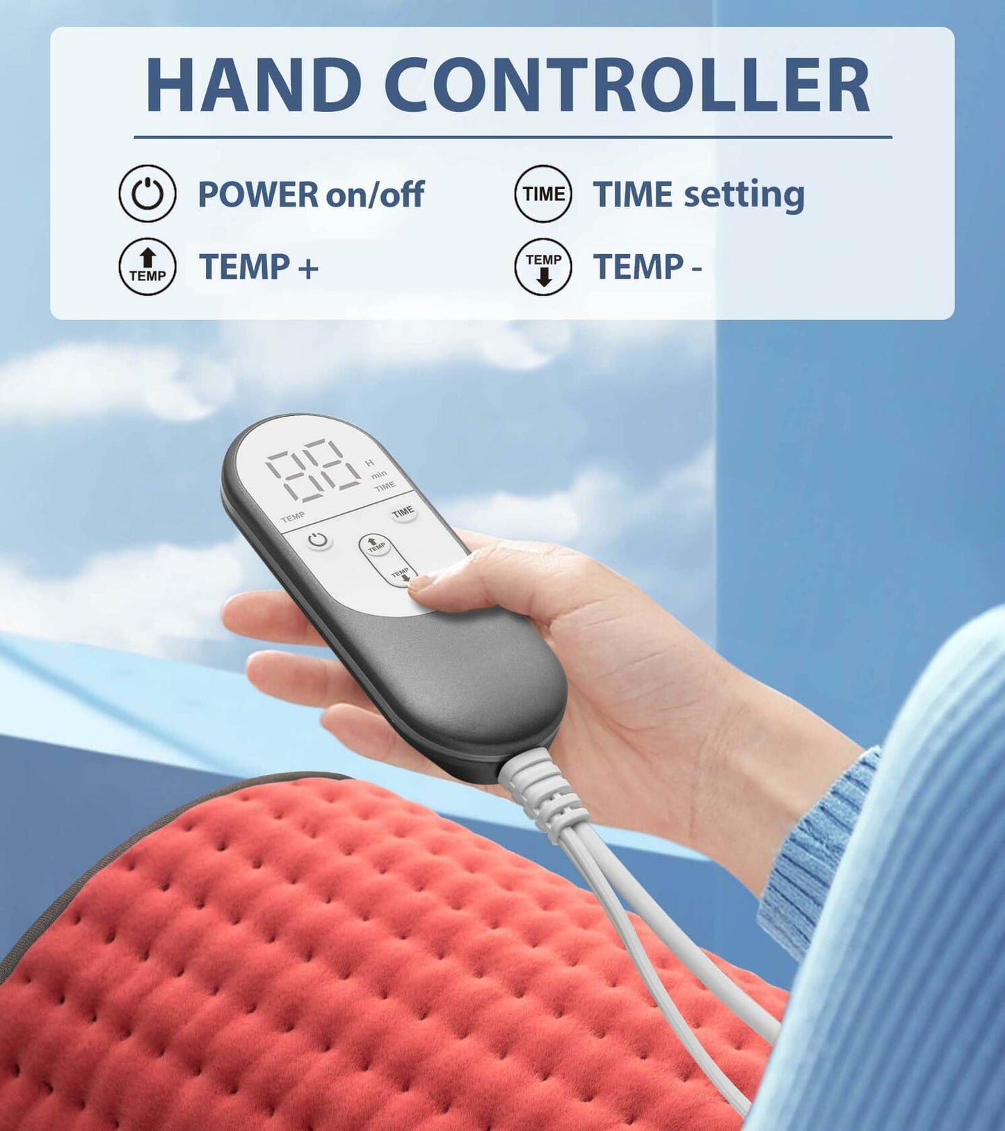 VALGELUIK Heating pad for Back, Neck, Shoulder, Cramps and Leg Pain Relief, Heat Pads Christmas Gifts for Women, Men, Mom, Dad, Auto-Off,Machine Washable,Moist Dry Heat Options,Extra Large 12"x24"