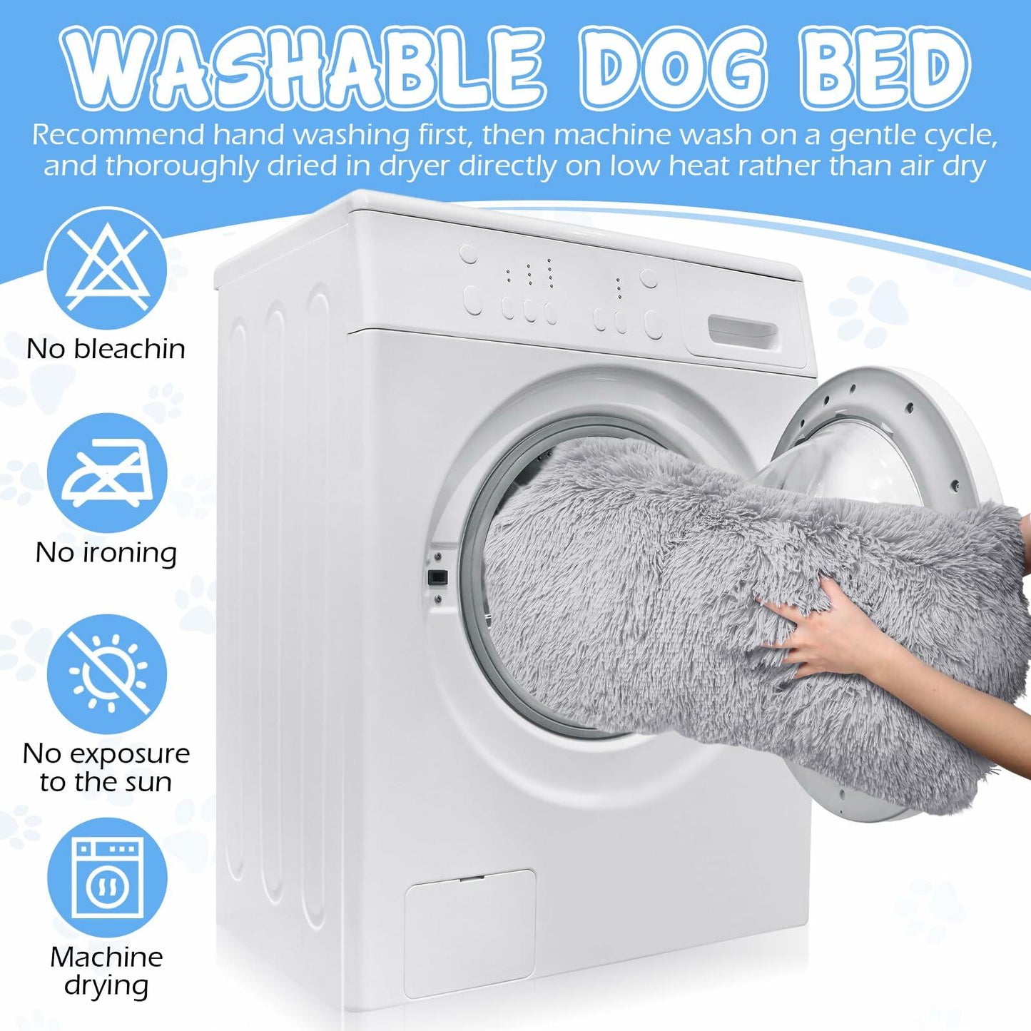 Tranqun 2 Pcs Dog Beds Dog Crate Beds with Machine Washable Anti-slip Thick Puppy Beds Plush Pet Crate Pads Ultra Soft Dog Beds for Large Dog Pet Beds Medium Small Dogs, Gray (43.3’’ x 29.5’’ x 4.7’’)