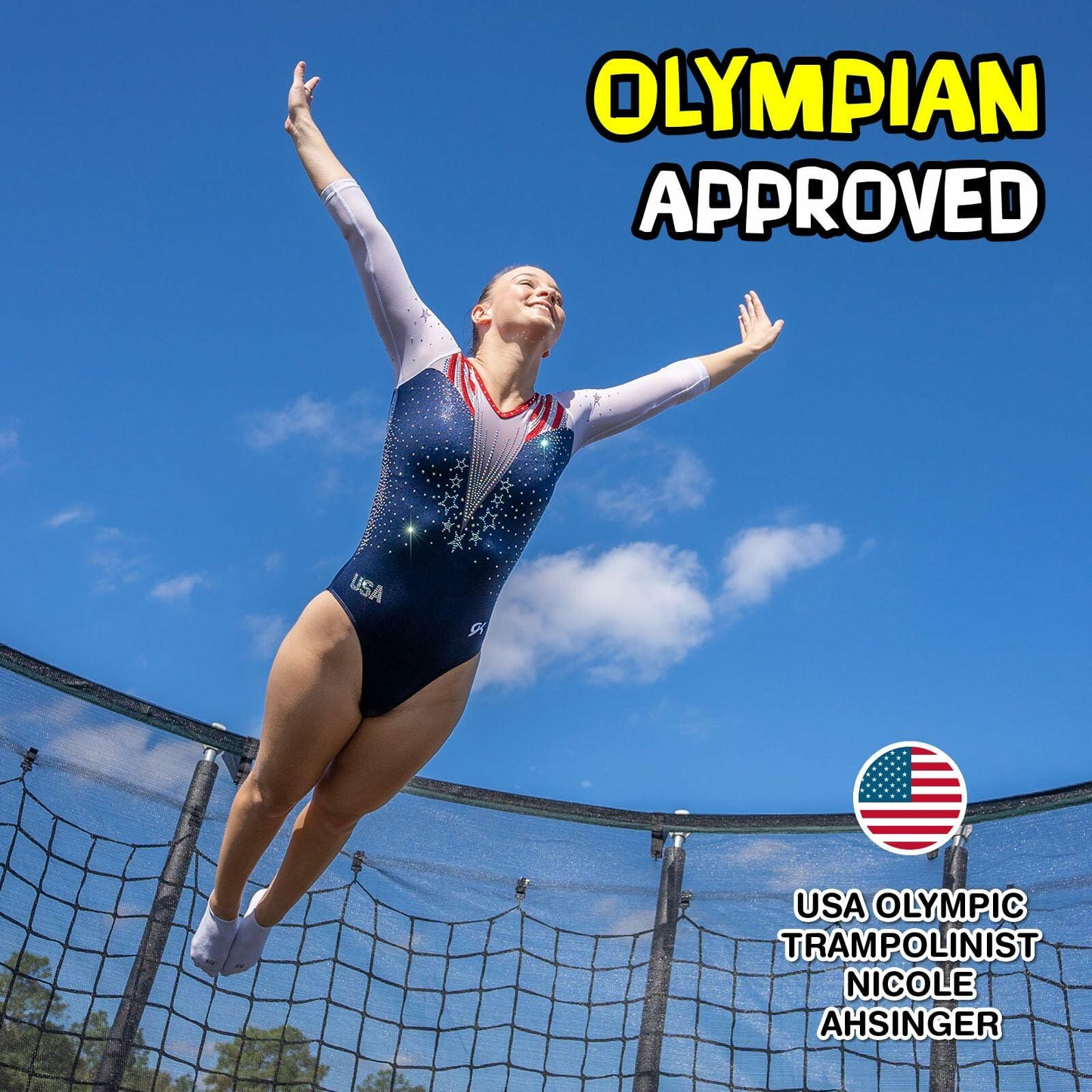 TruJump Round Trampoline with Heavy Duty Galvanized Rust Resistent Steel Frame: 6-Pole Safety Enclosure Combo, Meets ASTM Safety Standard, 14 Ft - Green