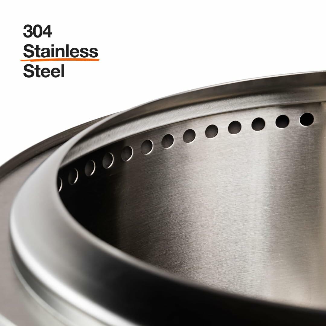 Solo Stove Bonfire 2.0 with Stand, Smokeless Fire Pit | Wood Burning Fireplaces W/ Removable Ash Pan, Portable Outdoor Firepit - for Camping, Stainless Steel, H: 16.75 in x Dia: 19.5 in, 25.1 lbs