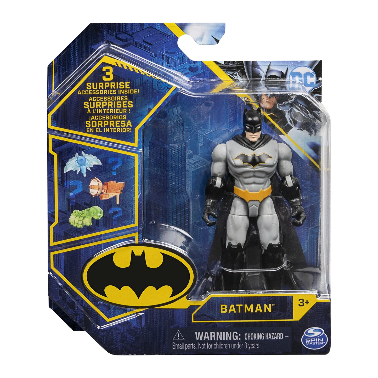 DC Comics Batman 4-inch Action Figure with 3 Mystery Accessories