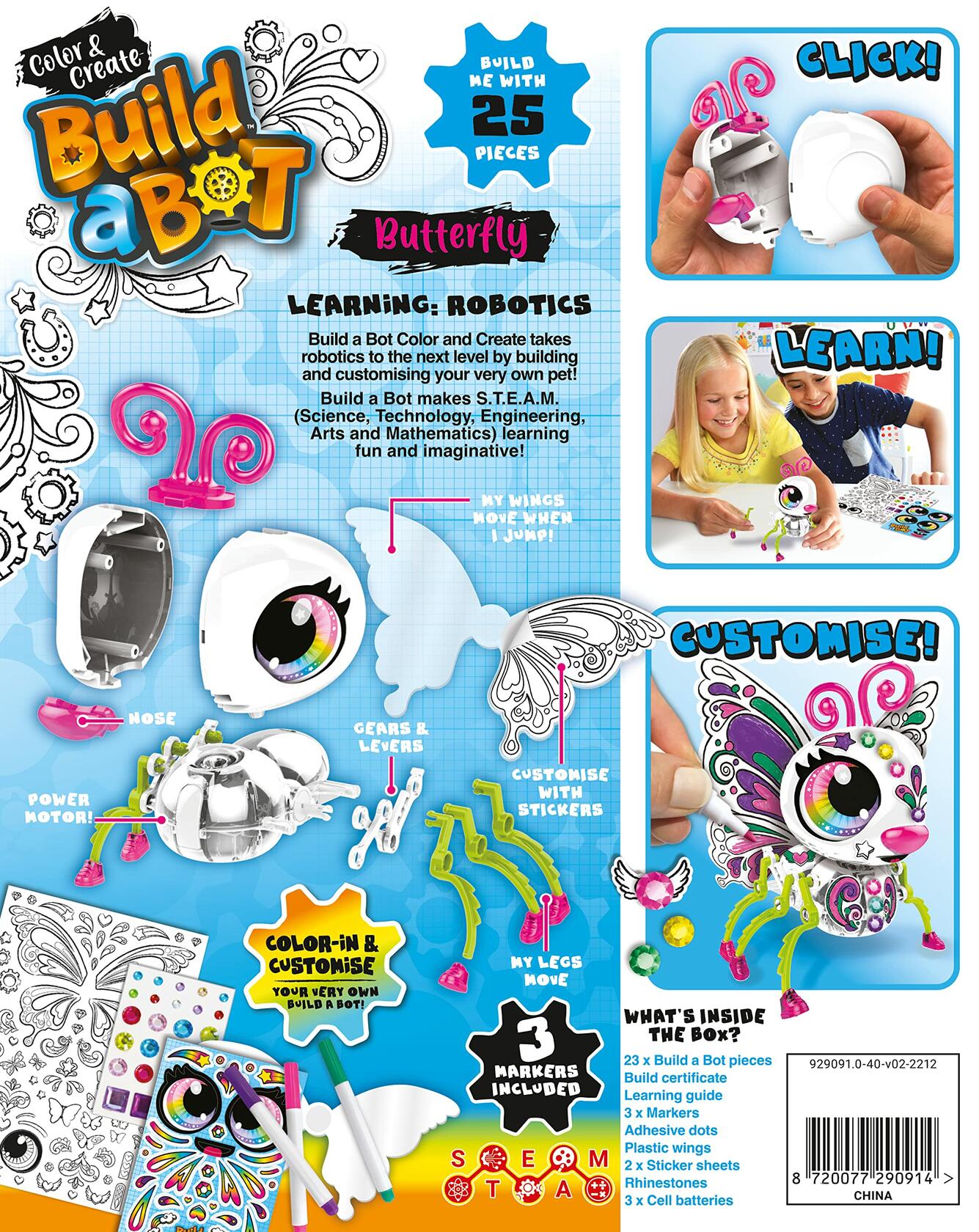 Color & Create Build a Bot Butterfly