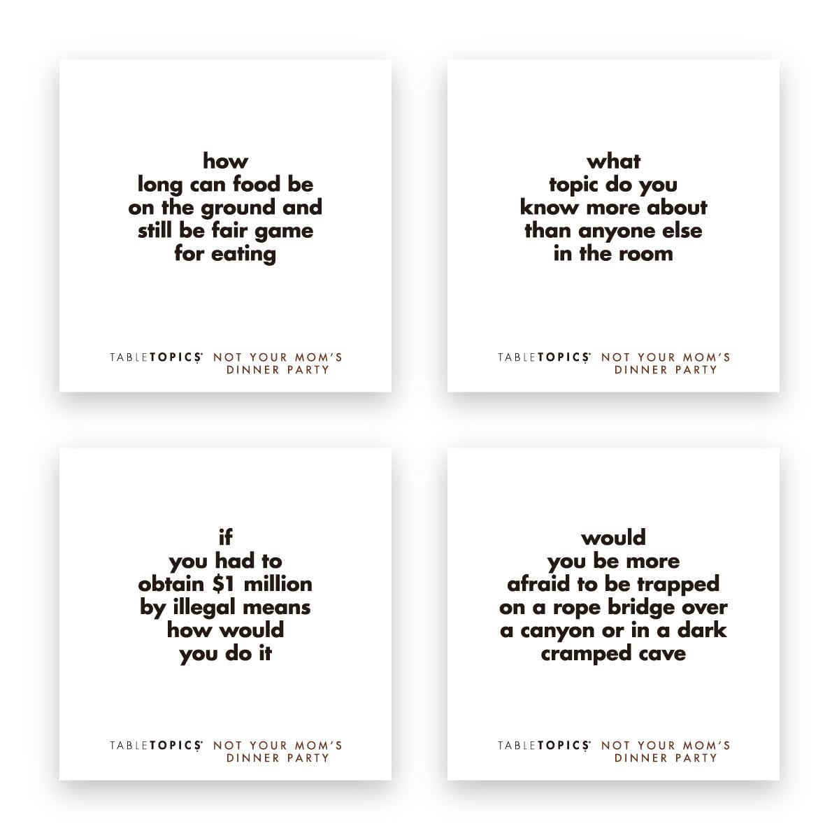 TableTopics Not Your Mom’s Dinner Party Conversation Cards for Adults to Get to Know Each Other on a New Level, 135 Eye-Opening Questions for Friends at Parties, Unique Host Gift