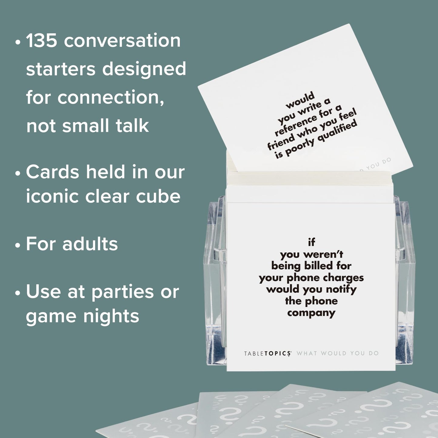 TableTopics What Would You Do Question Card Game - 135 Provocative Conversation Starter Cards for Parties with Adult Friends, Spark Lively Debates about Sticky Situations, Icebreaker Game