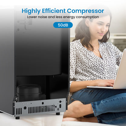 Aconee 150LBS/24H Commercial Ice Maker, Ice Maker Machine with 33LBS Storage Capacity, Stainless Steel Ice Machine for Undercounter or Freestanding, Self-Cleaning, 66 Ice Cubes Ready in 5-15Mins