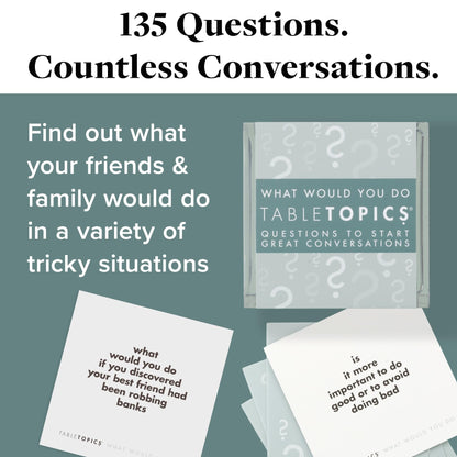 TableTopics What Would You Do Question Card Game - 135 Provocative Conversation Starter Cards for Parties with Adult Friends, Spark Lively Debates about Sticky Situations, Icebreaker Game
