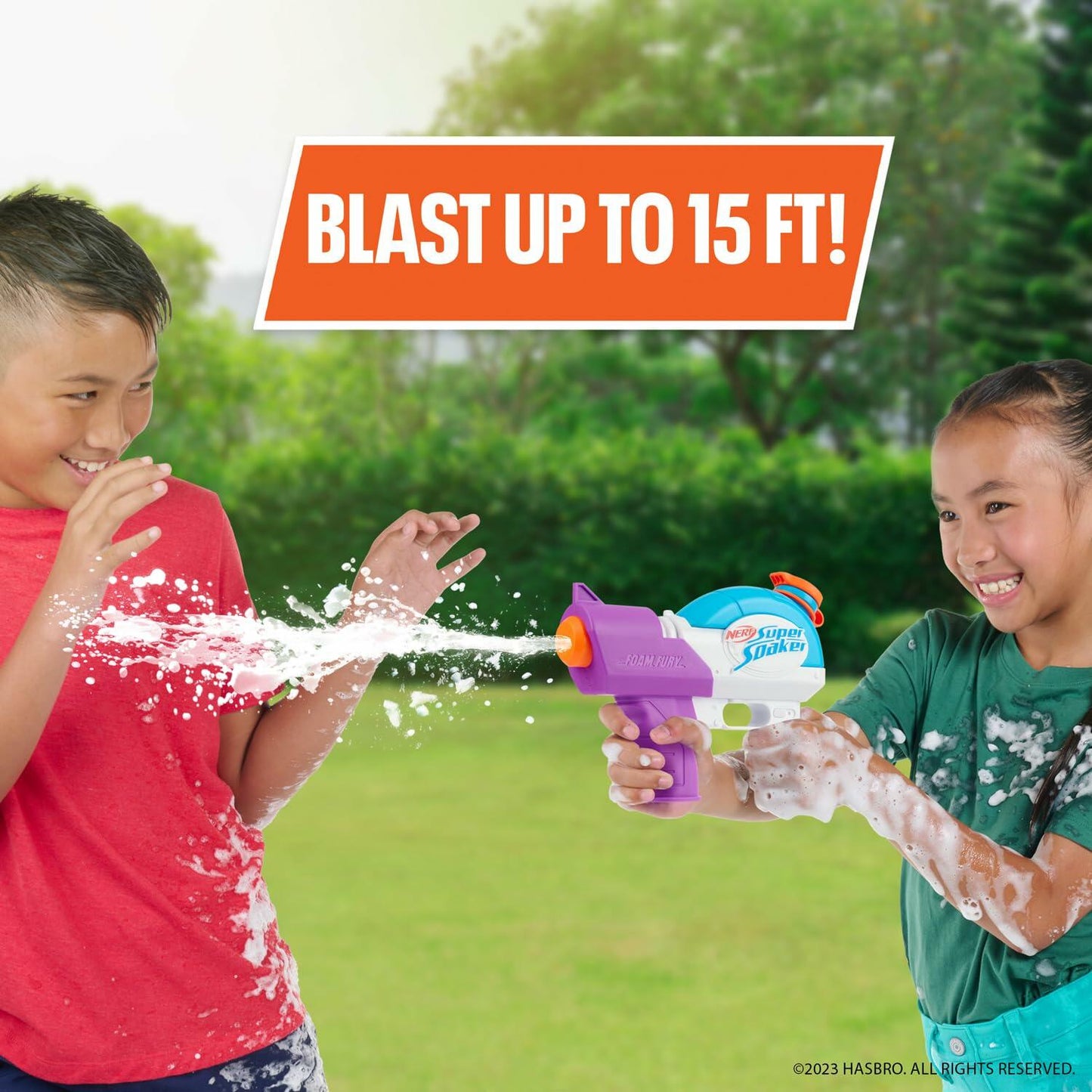 NERF Super Soaker Foam Fury Blaster  The Ultimate Foam Blaster for Outdoor Summer Fun Foamzone