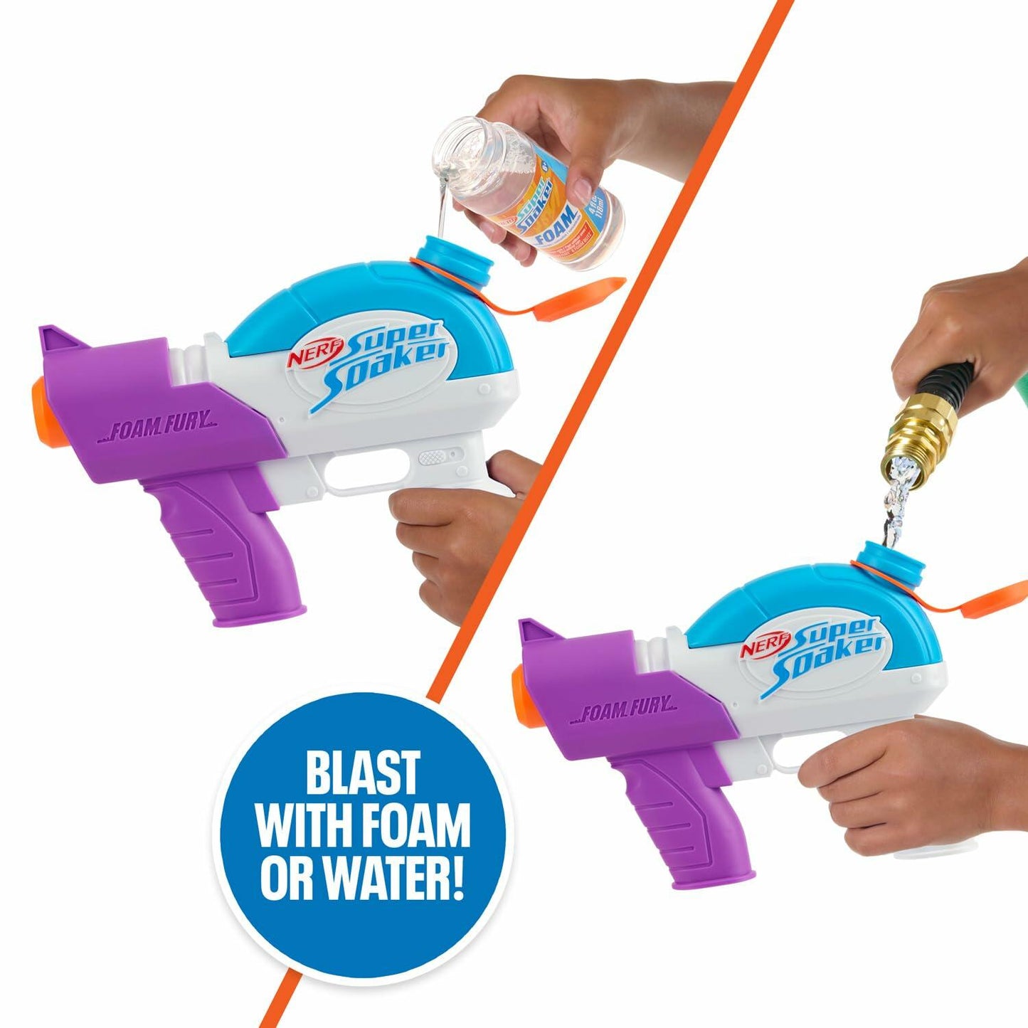 NERF Super Soaker Foam Fury Blaster  The Ultimate Foam Blaster for Outdoor Summer Fun Foamzone