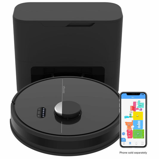 bObsweep Dustin Wi-Fi Connected Self-Emptying Robot Vacuum and Mop, Black