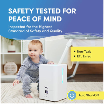 VEVA Humidifiers for Bedroom Large Room 4.5L, Cool Mist Water Vaporizer