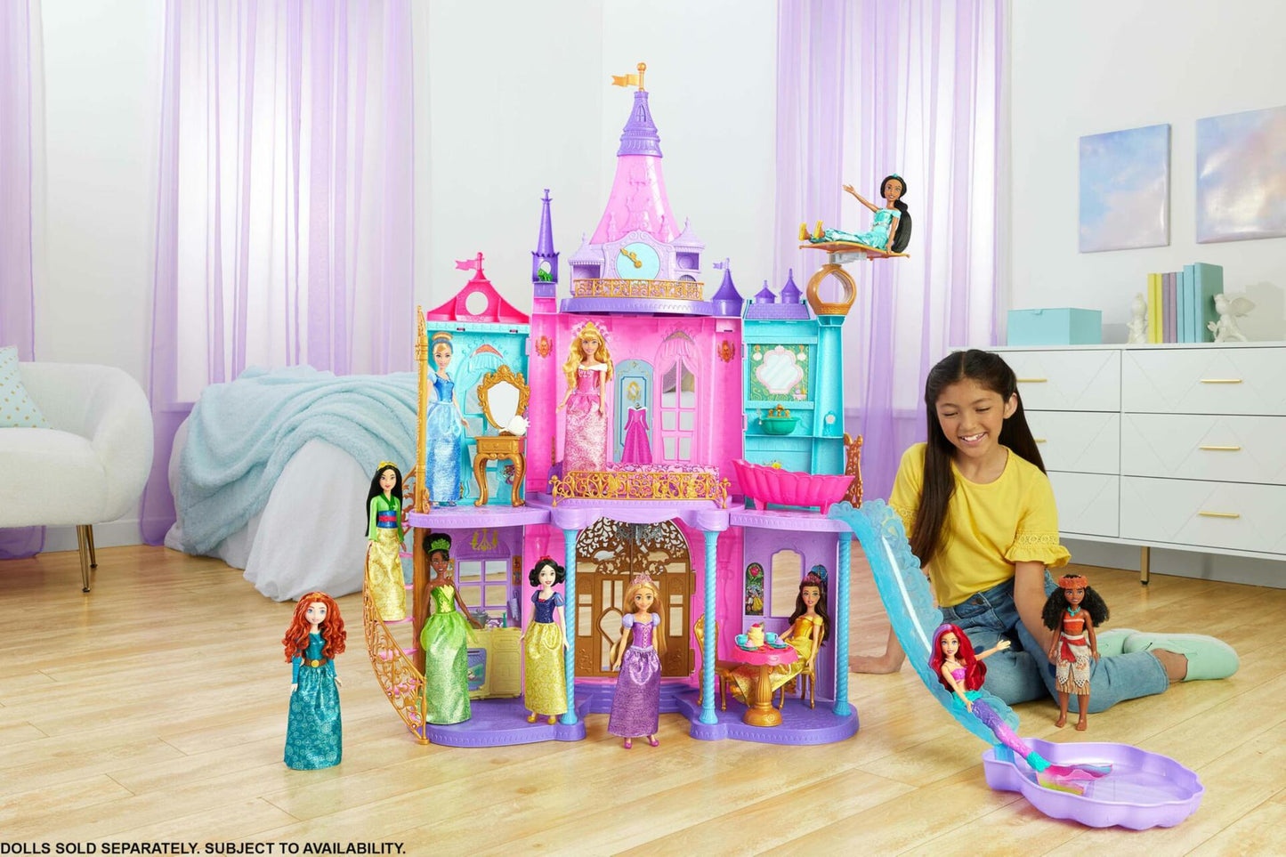 Disney Princess Magical Adventures Castle with 3 Levels, 10 Play Areas with Lights & Sounds
