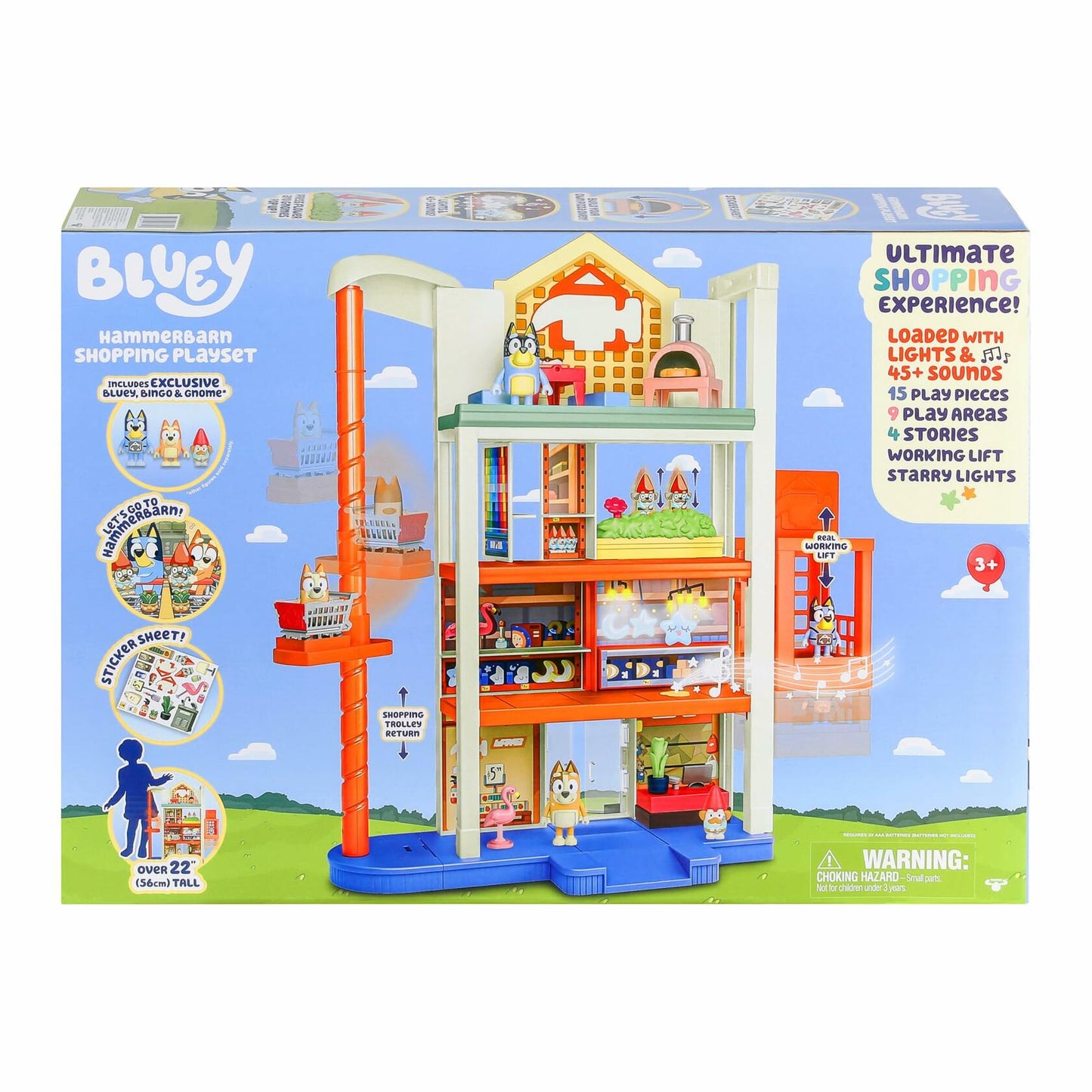 Bluey Hammerbarn Shopping Playset, Including Lights and 45+ Sounds, Ages 3+
