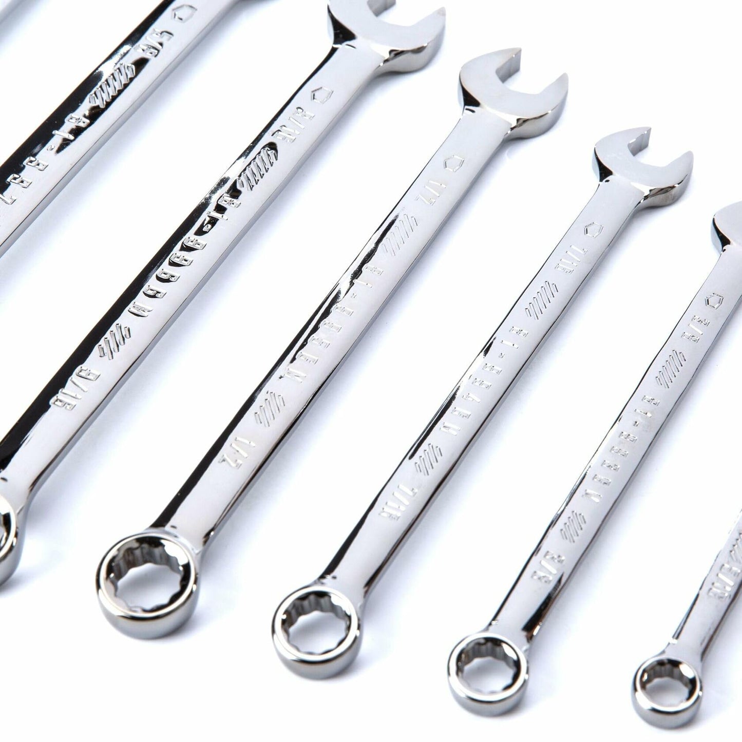 CRAFTSMAN,12-Point Standard SAE Gunmetal Chrome Combination Wrench 7 Piece