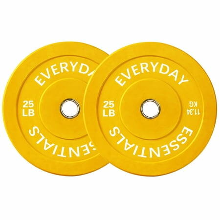 BalanceFrom Olympic Bumper Plate Weight Plate, 25 lbs Pair Color