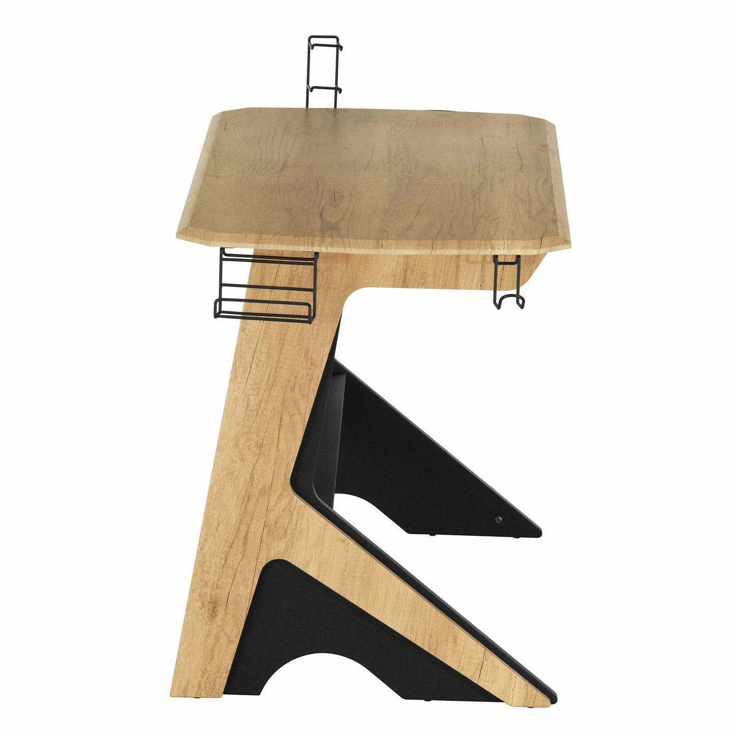 Techni Mobili Home Office Computer Writing Desk with  Two Cupholders and Headphone Hook, Pine