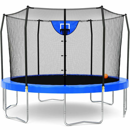 Skywalker Trampolines Jump N' Dunk Trampoline with Safety Enclosure and Basketball Hoop