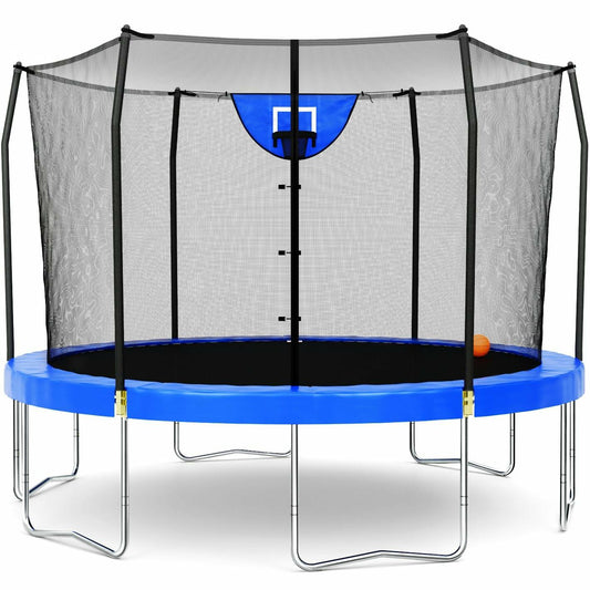 Skywalker Trampolines Jump N' Dunk Trampoline with Safety Enclosure and Basketball Hoop