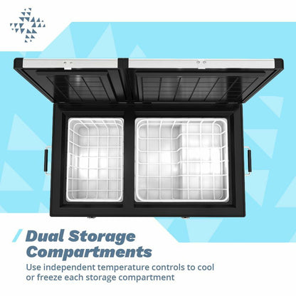 Bluefin Active Arktec Duo 80L | Portable Travel Fridge | Advanced Cooling & Freezing Technology | Energy Efficient Charging | Dual Storage Compartments | Smartphone App Control | LCD | AC & DC