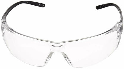 AmazonCommercial Double Lens Safety Glasses (Clear/Black), Anti-scratch, 12-pack